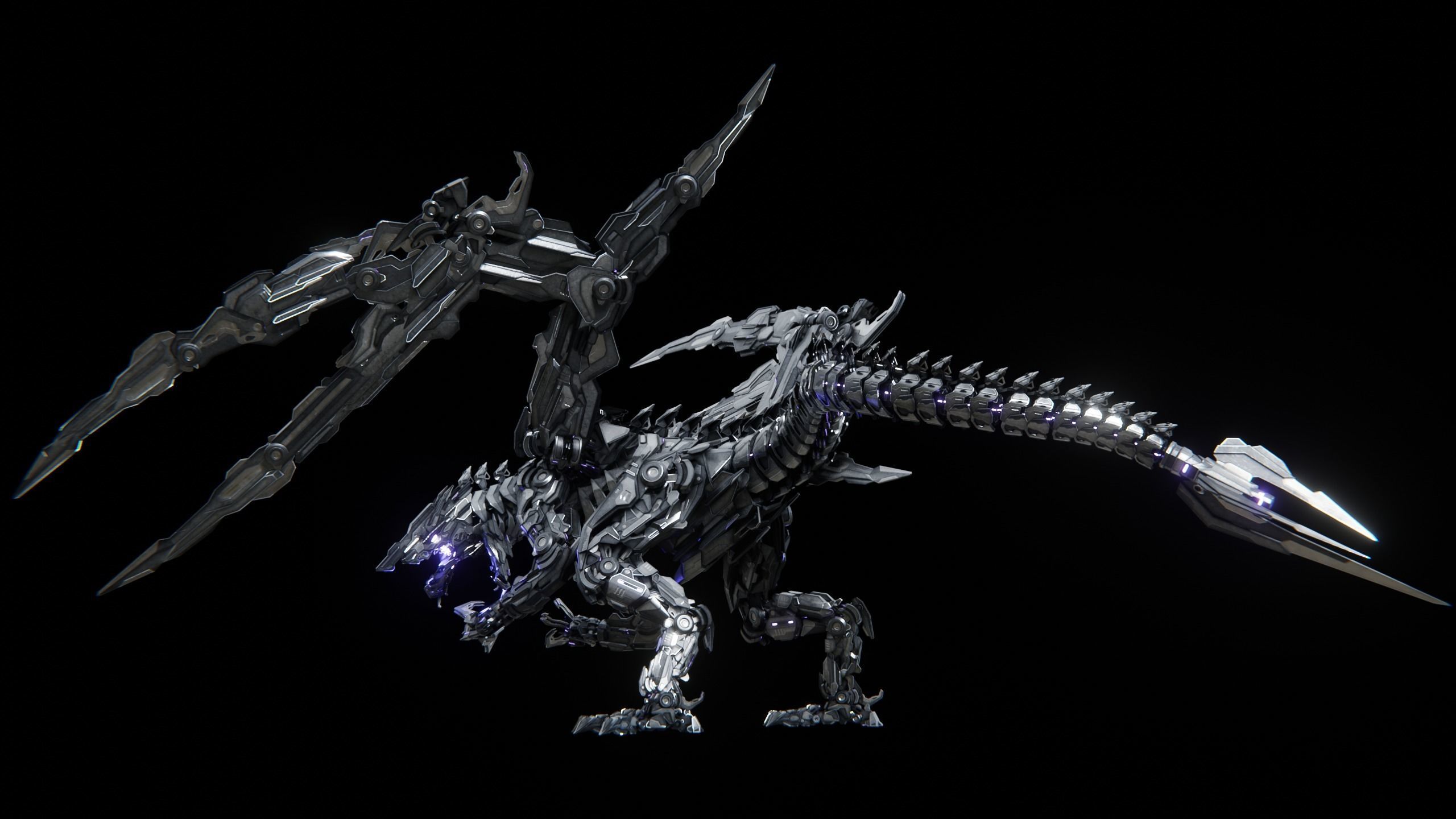 Dragon Robot Low-poly 3D model_29