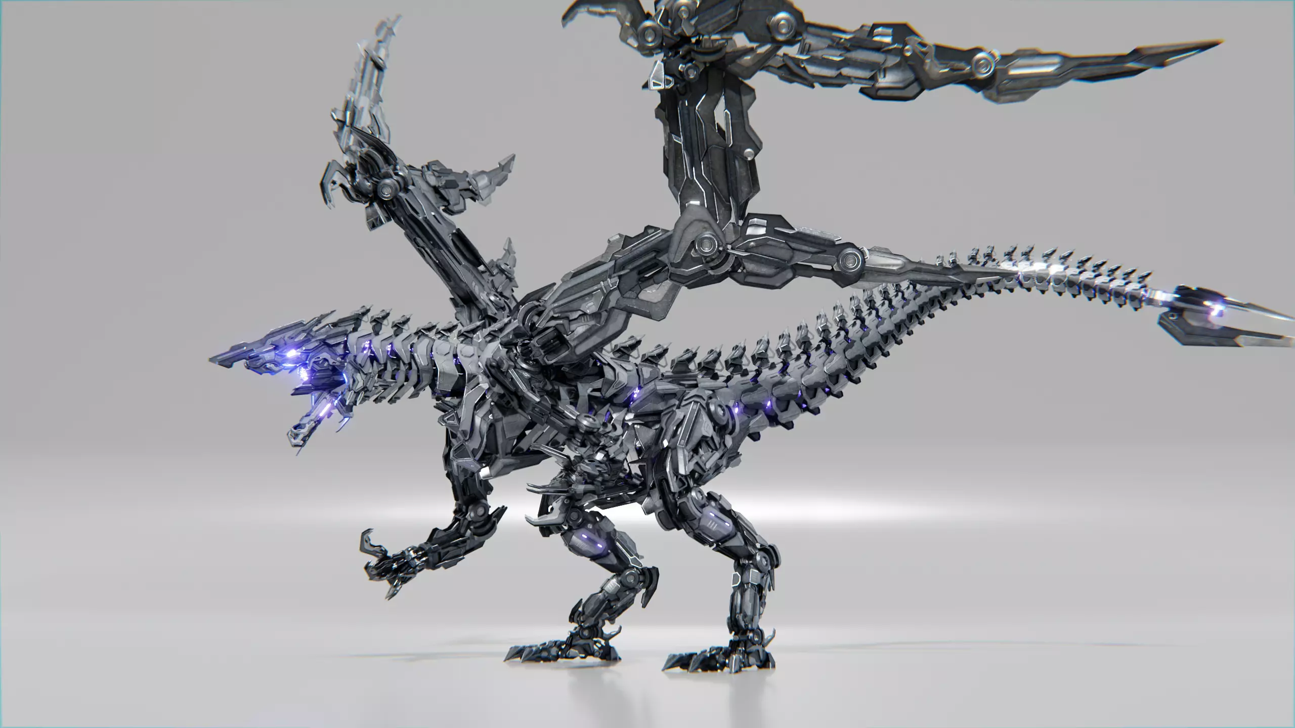 Dragon Robot Low-poly 3D model_0