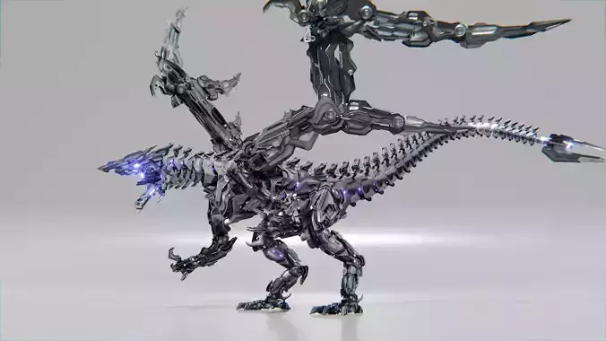 Dragon Robot Low-poly 3D model