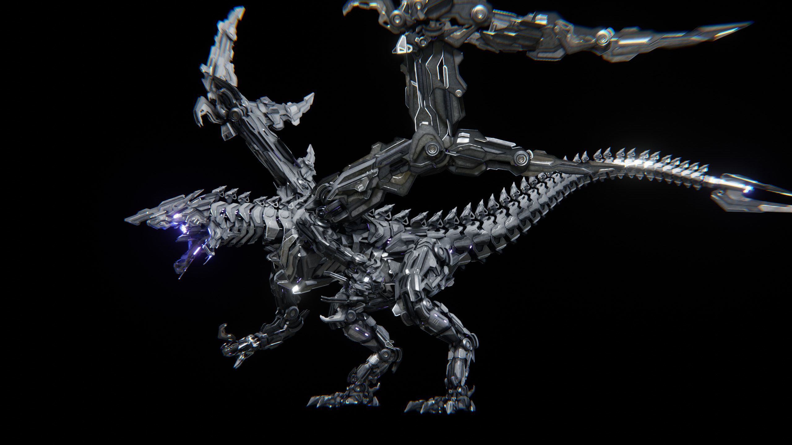 Dragon Robot Low-poly 3D model_2