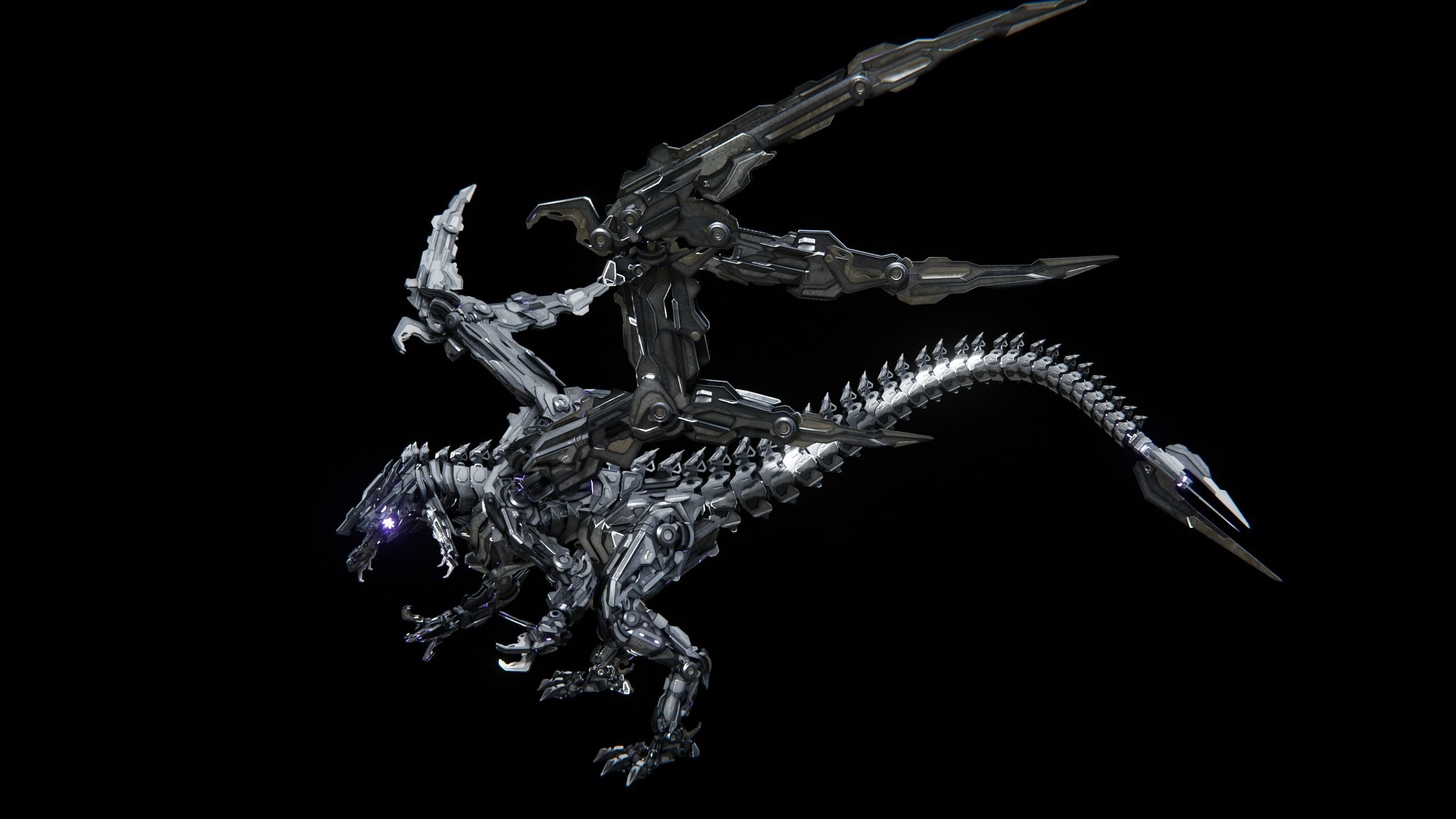 Dragon Robot Low-poly 3D model_9