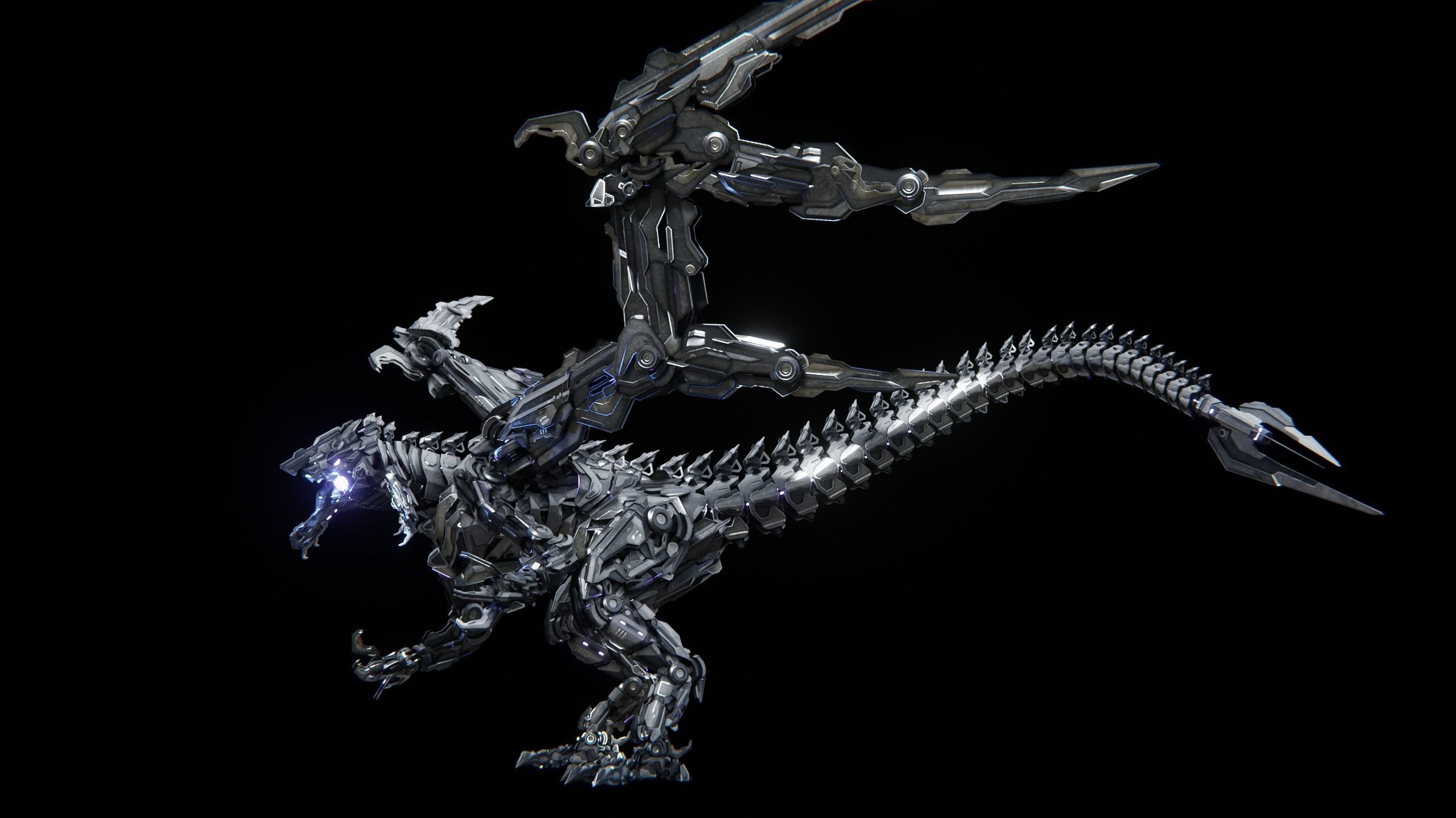 Dragon Robot Low-poly 3D model_10