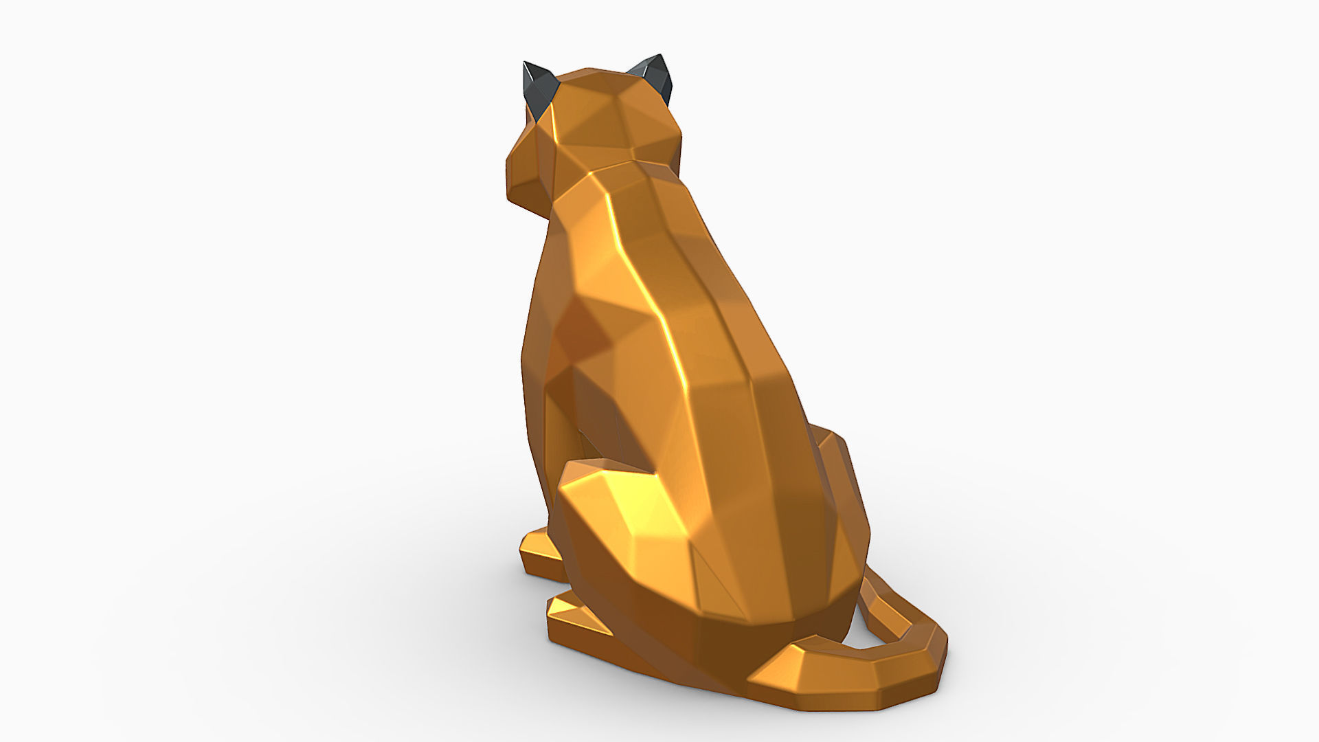 Sitting tiger  3D print model_2