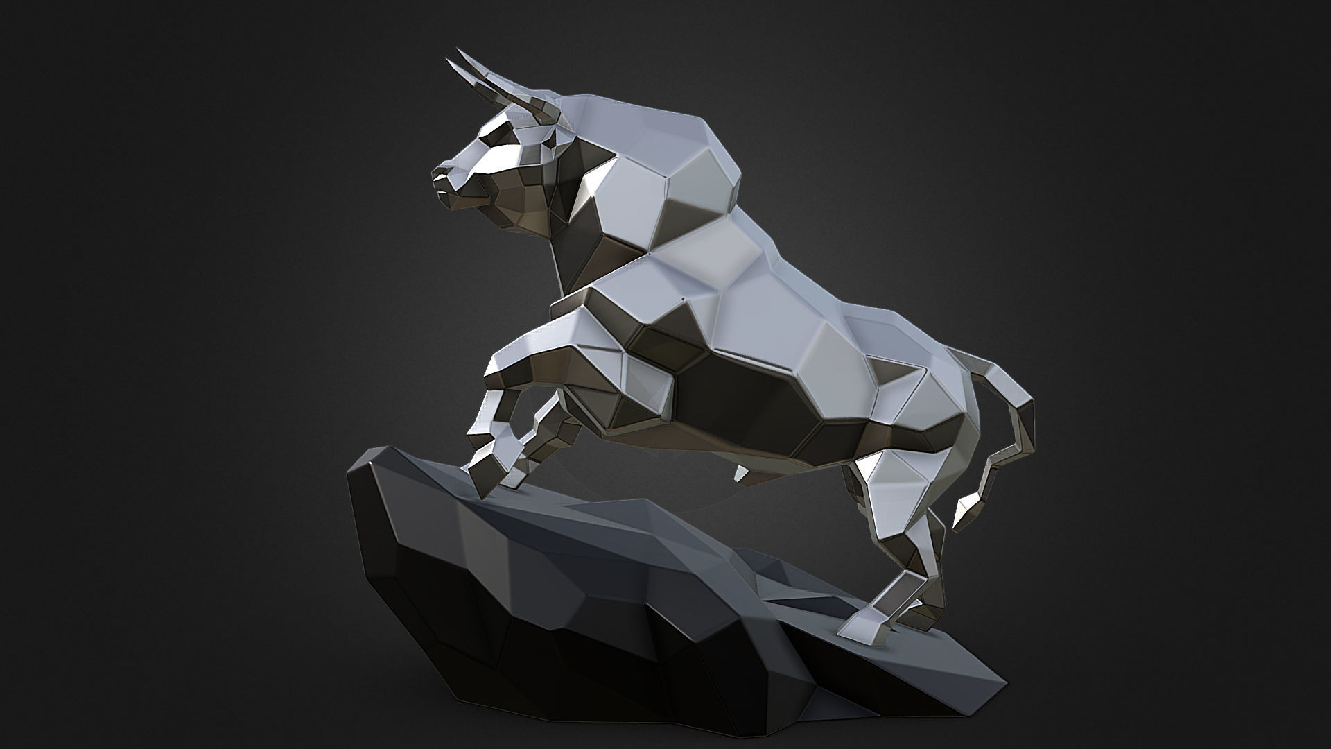 Angry Bull  3D print model_3