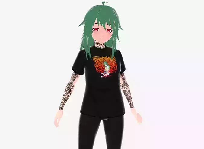 Tattoo Girl for VRCHAT and for VTUBING
