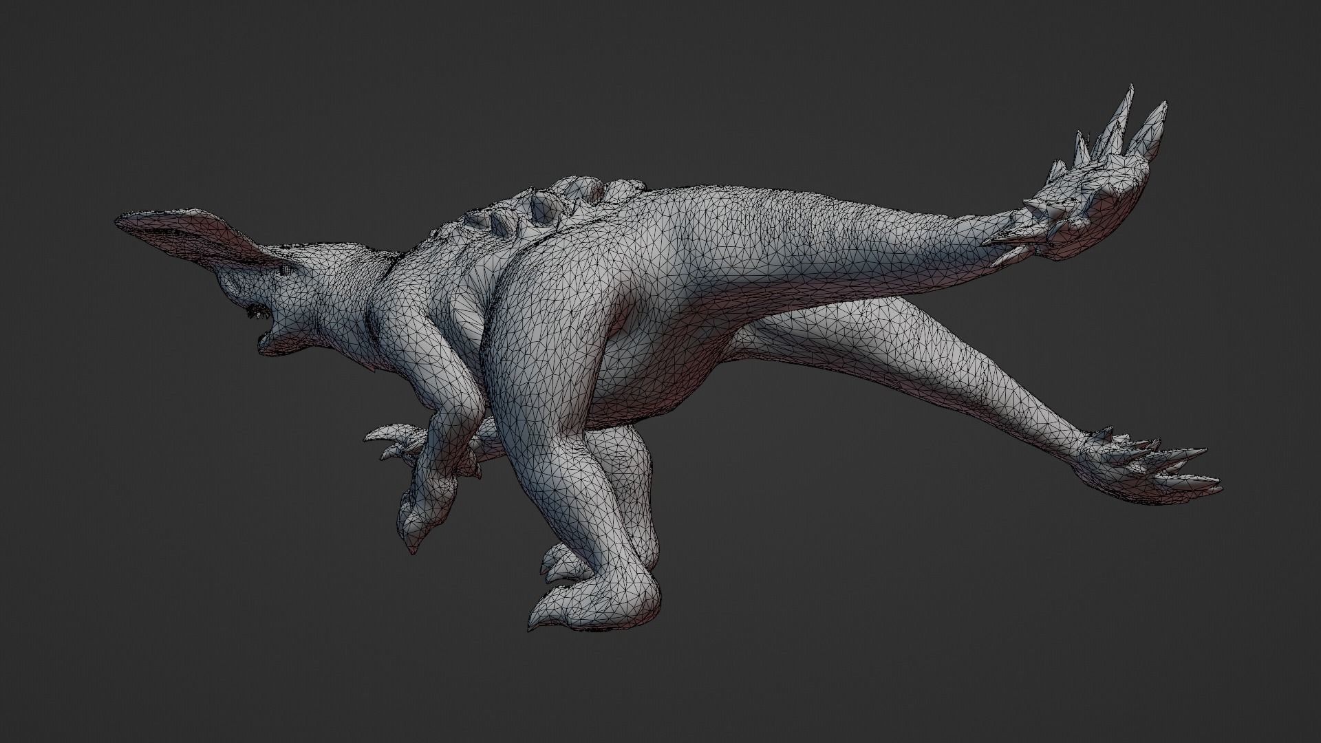 FlatHead mutant alien Low-poly 3D model_5