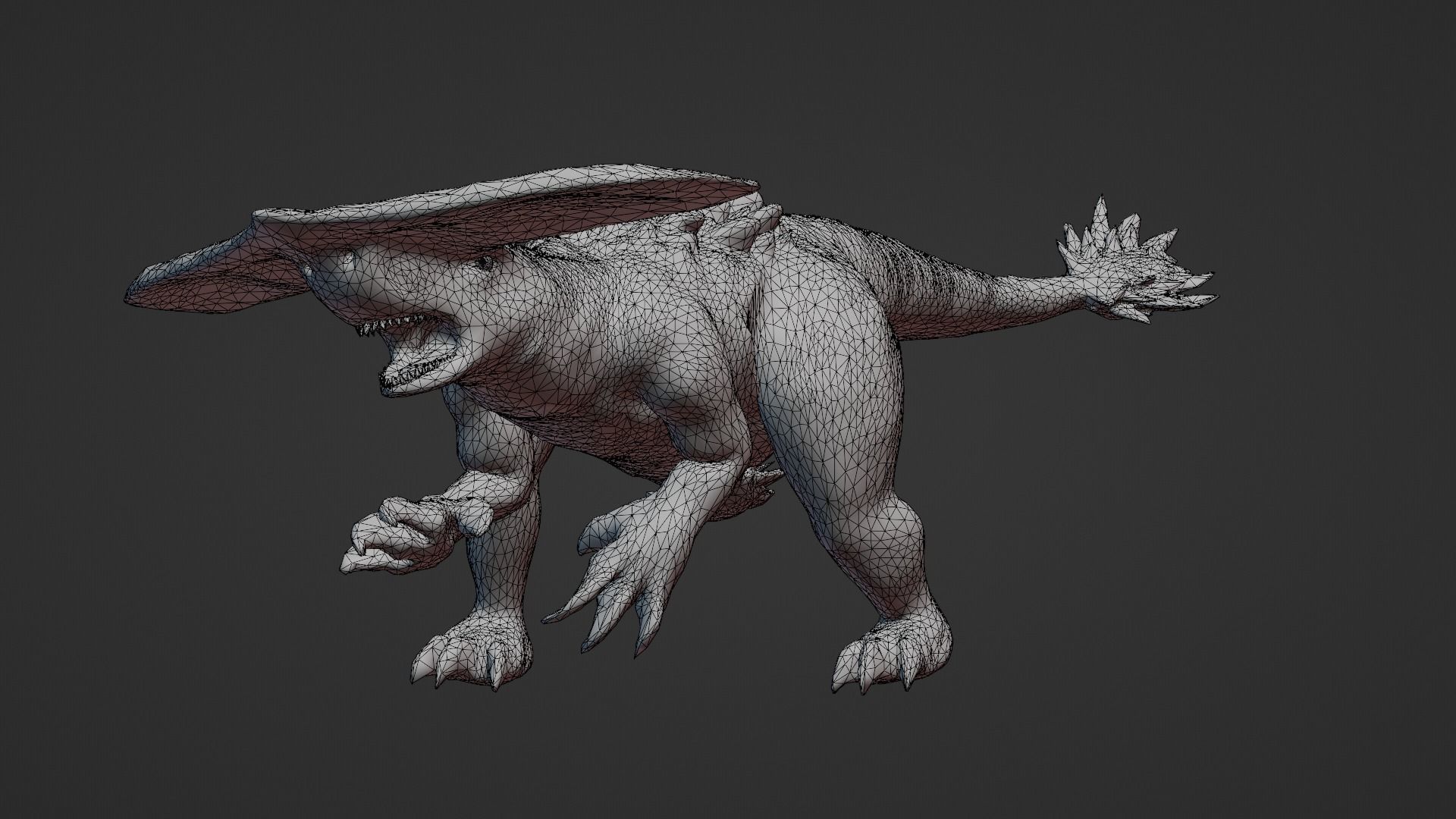 FlatHead mutant alien Low-poly 3D model_4