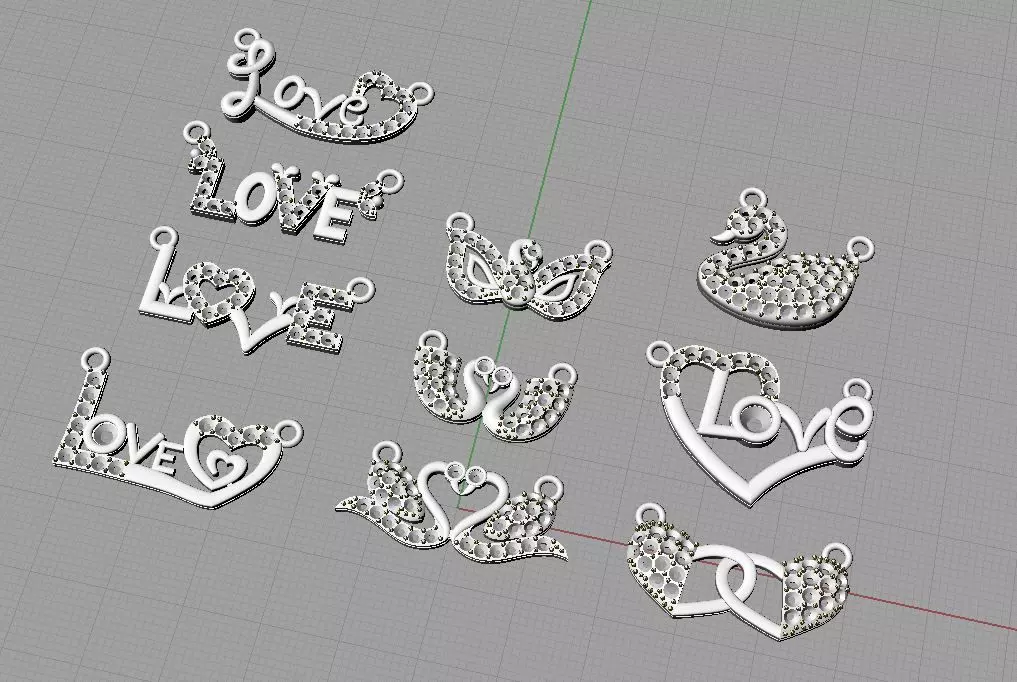 love pendent 3D print model_0