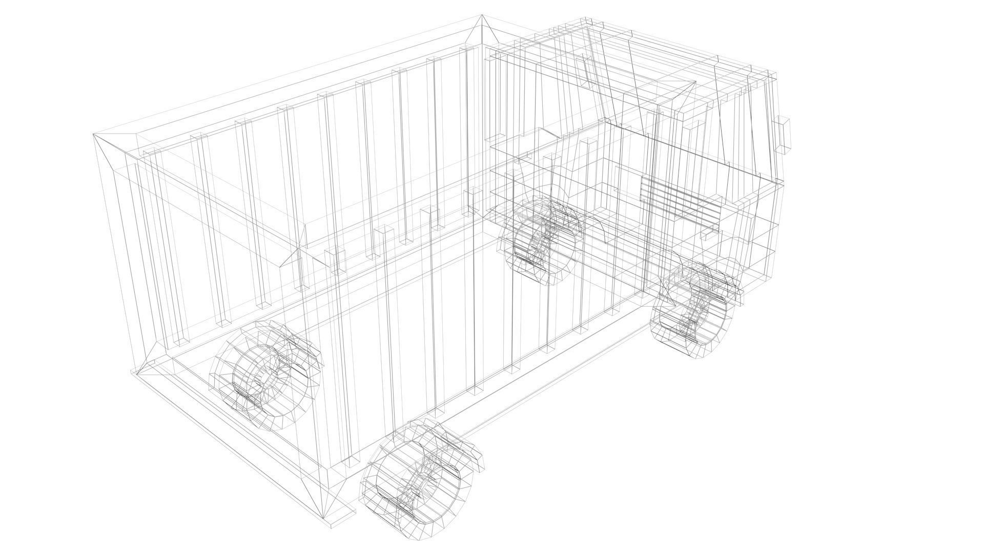 Low Poly Game Ready Truck Low-poly 3D model_16