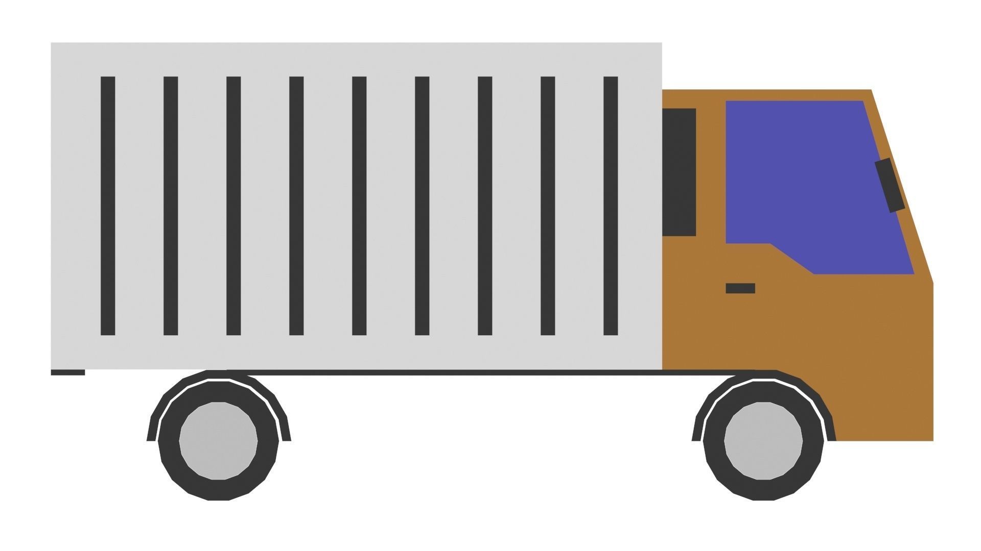 Low Poly Game Ready Truck Low-poly 3D model_10