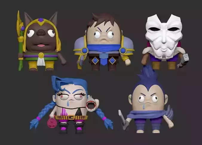 LOL - LEAGUE OF LEGEND - JINX - HEAD ON LEGS 3D print model