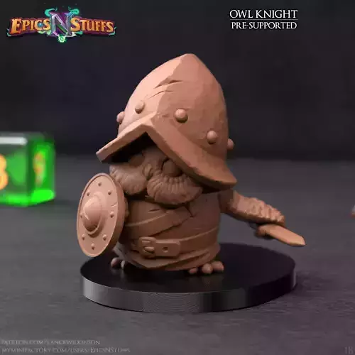 Owlkin Knight 1B Miniature - Pre-Supported