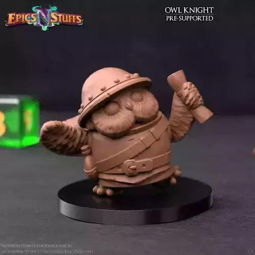 Owlkin Knight 2A Miniature - Pre-Supported