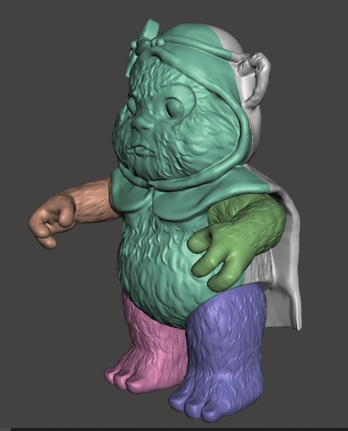STL File 3D Ewoks Mookie 3D Print Model 3D OBJ 3D print model 3D print model_2