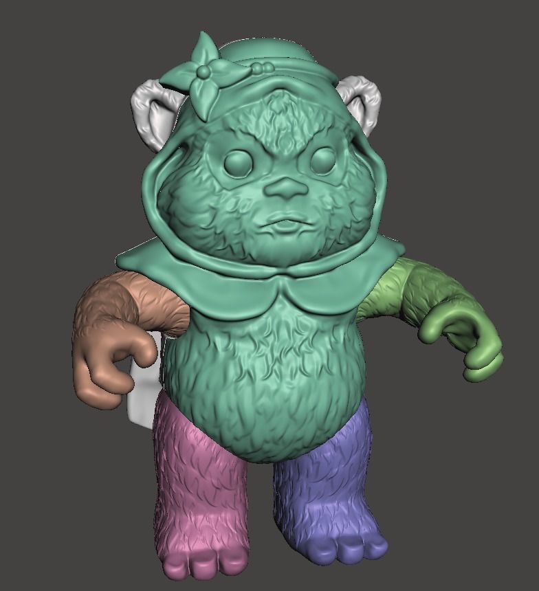 STL File 3D Ewoks Mookie 3D Print Model 3D OBJ 3D print model 3D print model_8