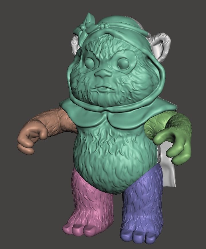 STL File 3D Ewoks Mookie 3D Print Model 3D OBJ 3D print model 3D print model_1