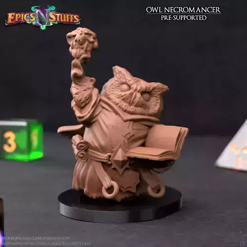 Owlkin Necromancer 1A Miniature - Pre-Supported