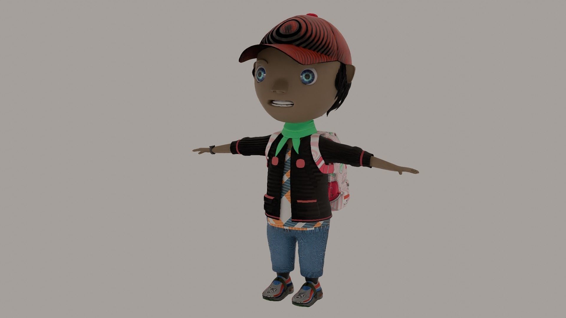 CARTOON BOY Low-poly 3D model_1