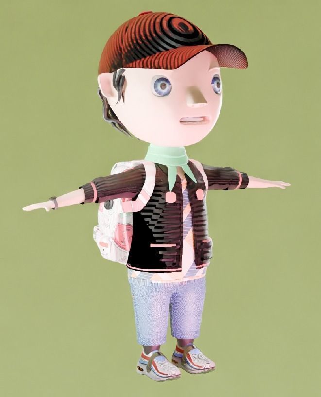 CARTOON BOY Low-poly 3D model_4