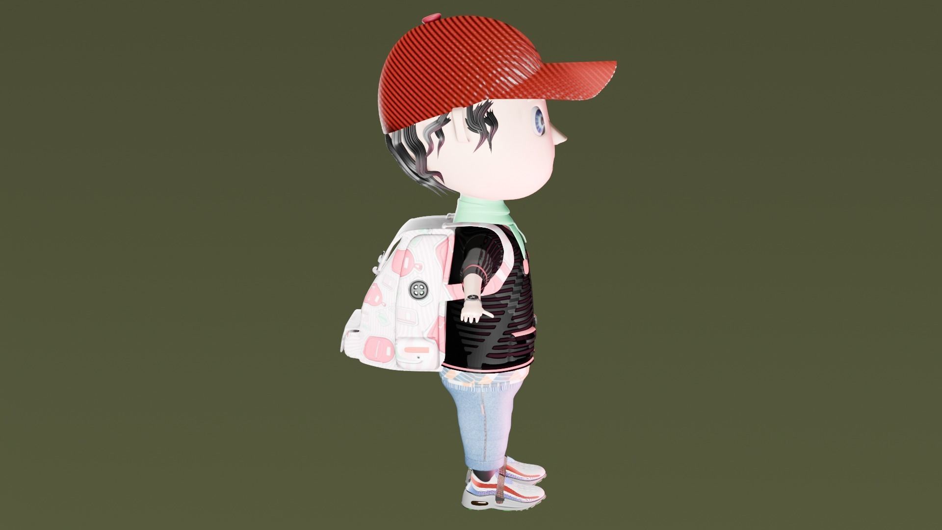 CARTOON BOY Low-poly 3D model_8