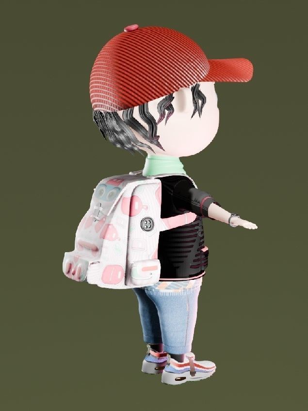 CARTOON BOY Low-poly 3D model_2