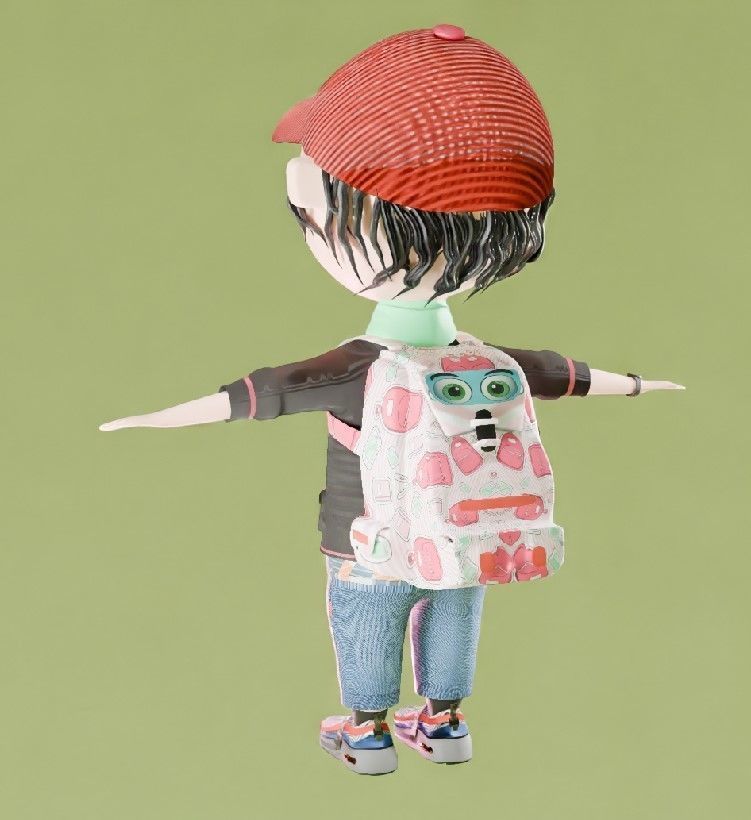 CARTOON BOY Low-poly 3D model_11