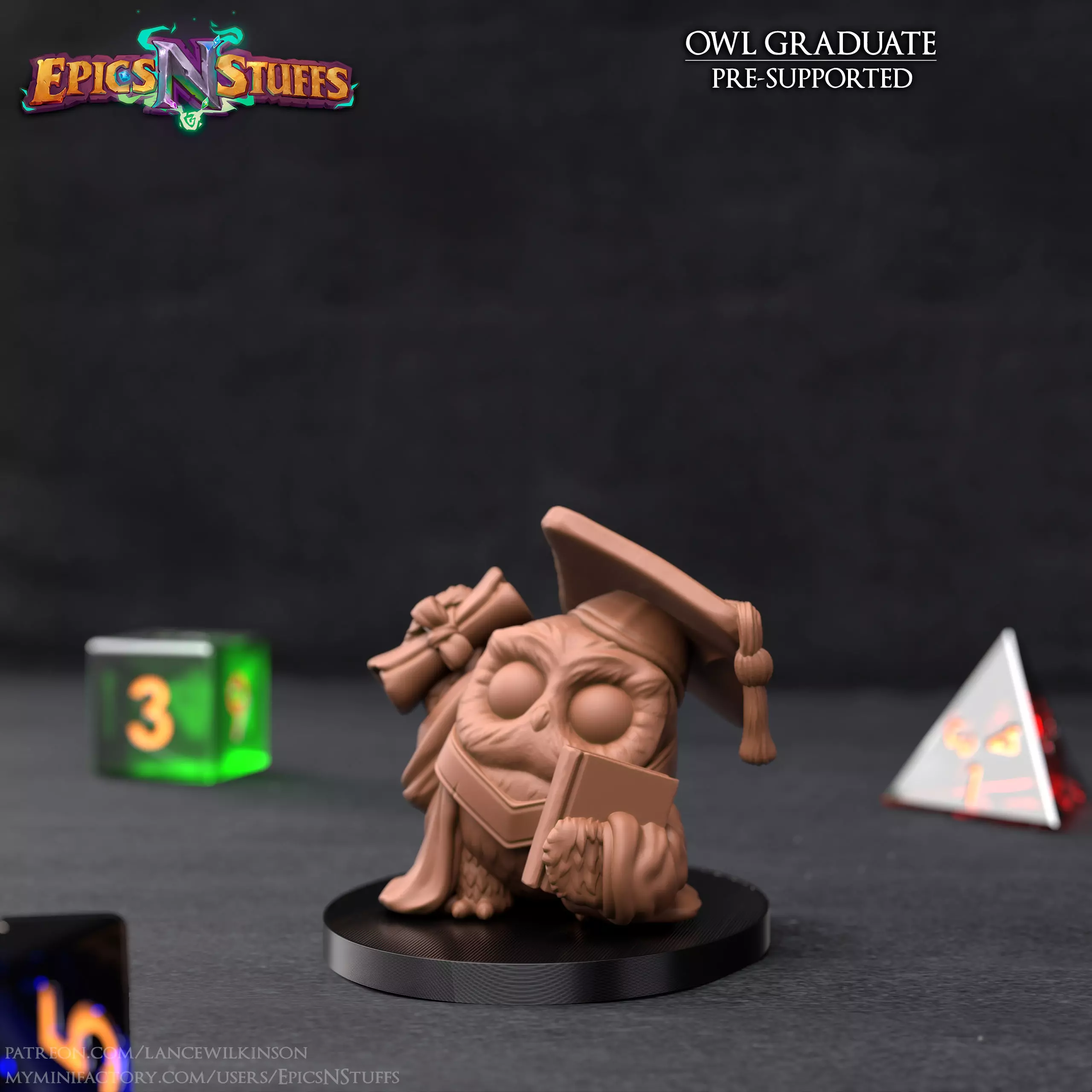 Owlkin Graduate Miniature - Pre-Supported 3D print model