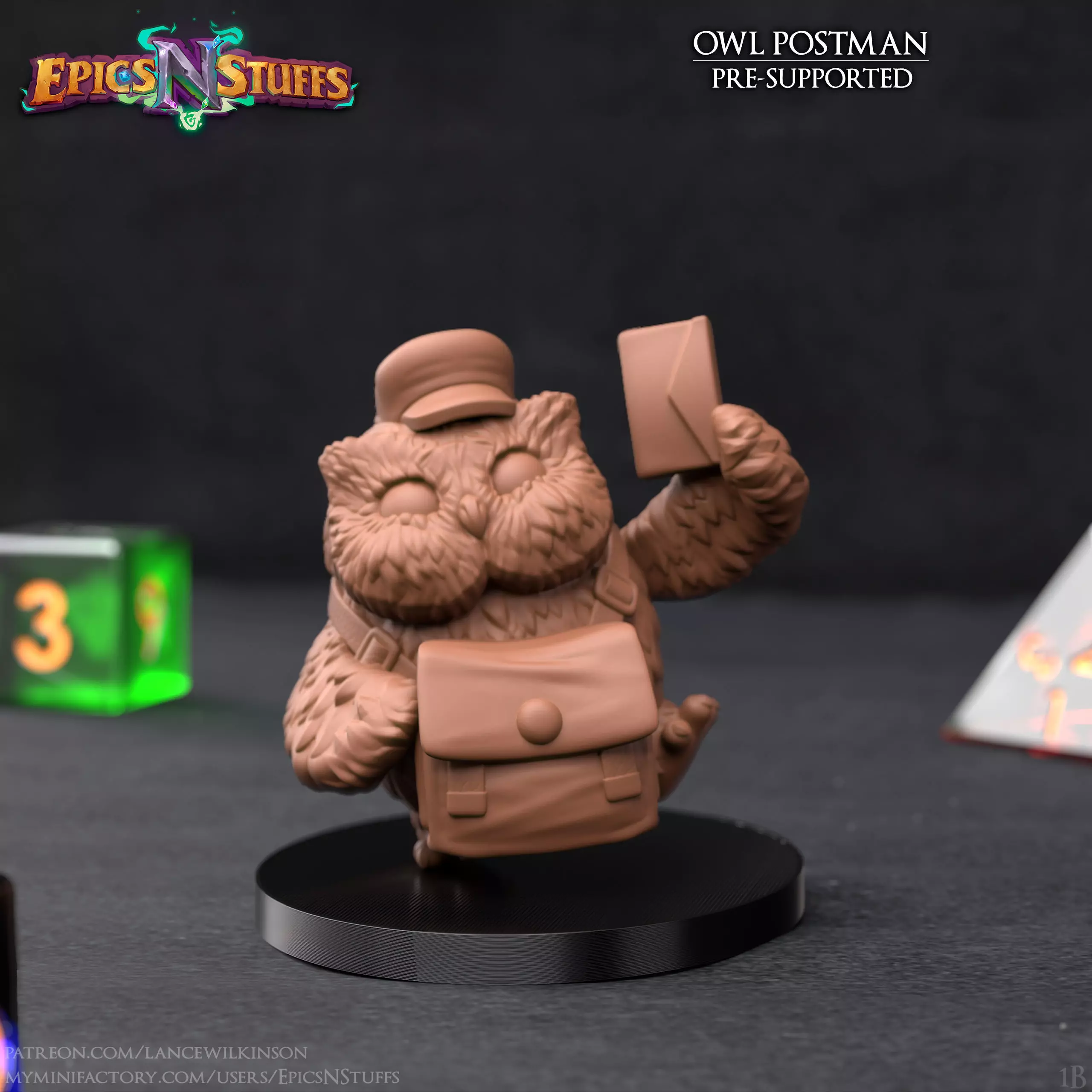 Owlkin Postman Miniature - Pre-Supported 3D print model