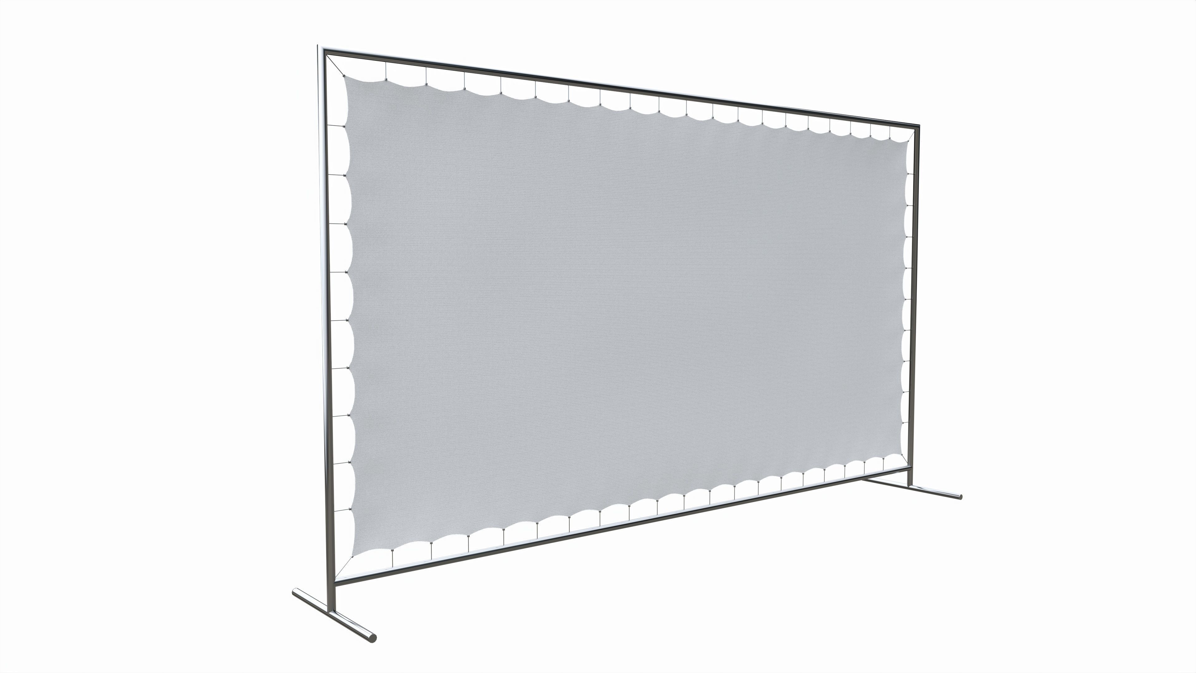 Advertising press wall with fabric banner 3D model_1