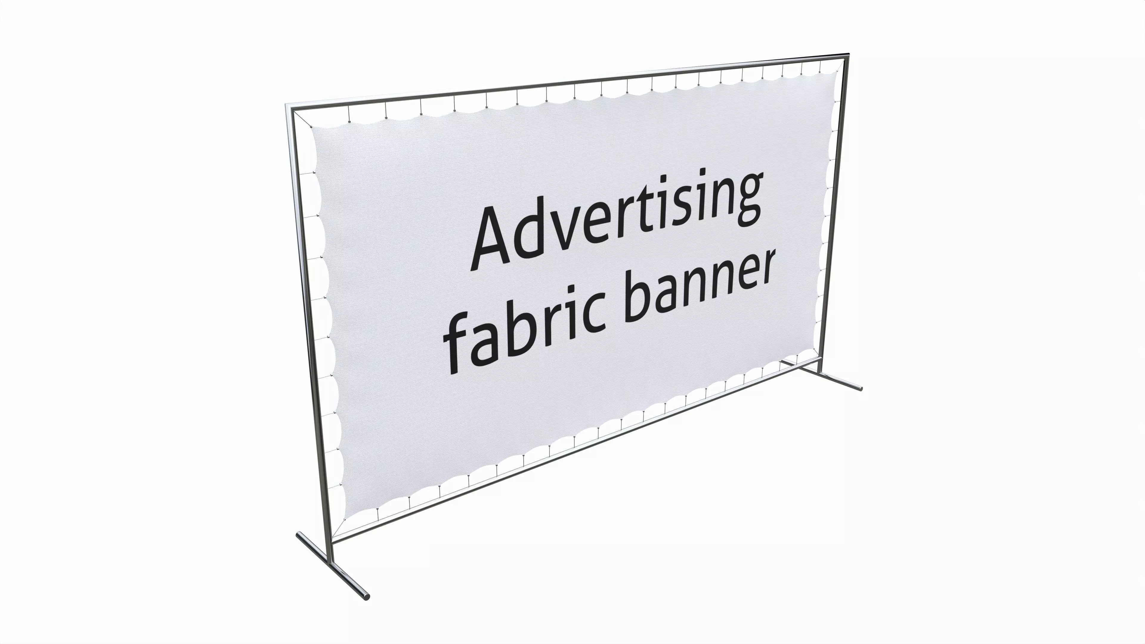 Advertising press wall with fabric banner 3D model_0