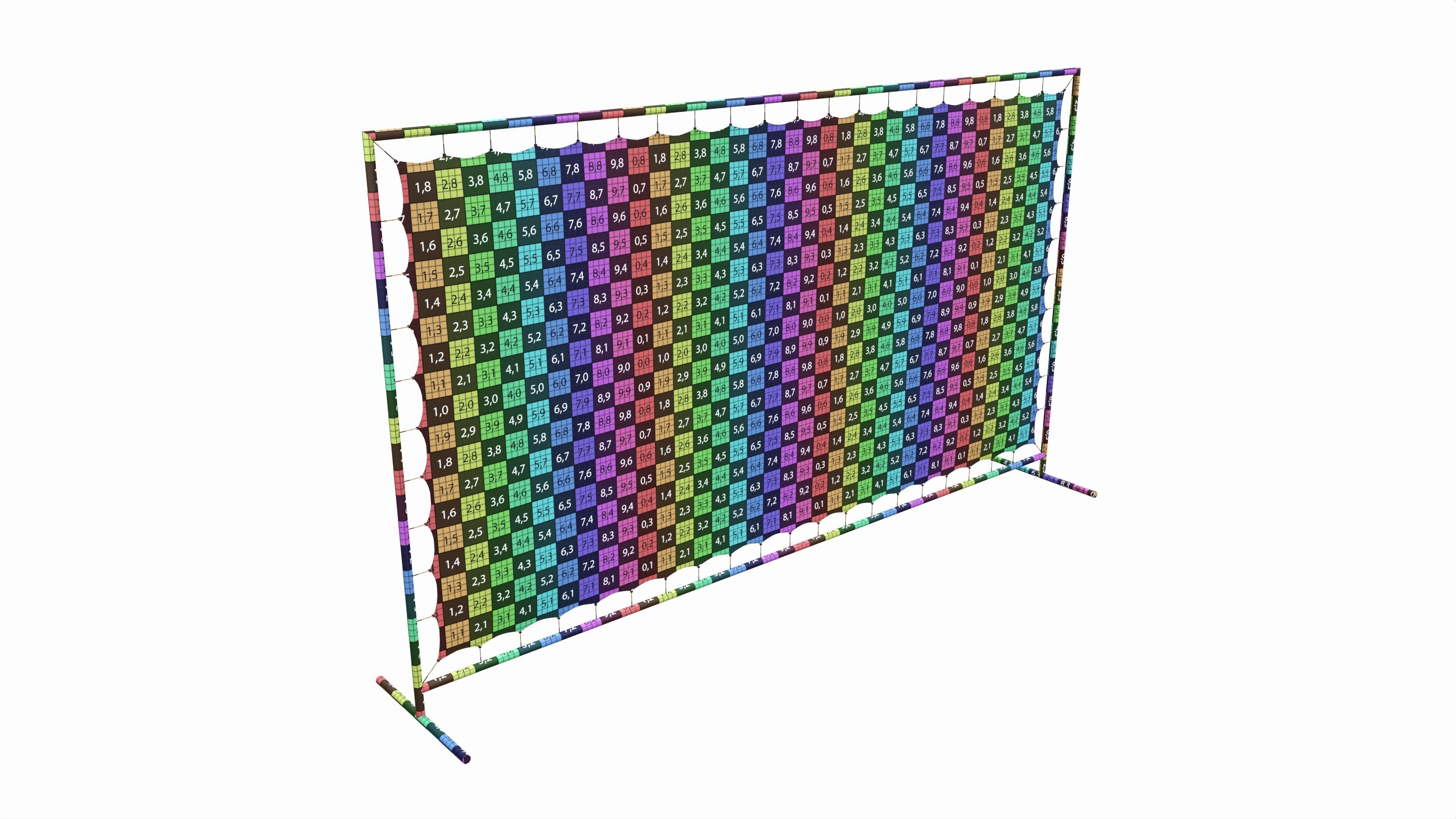 Advertising press wall with fabric banner 3D model_6