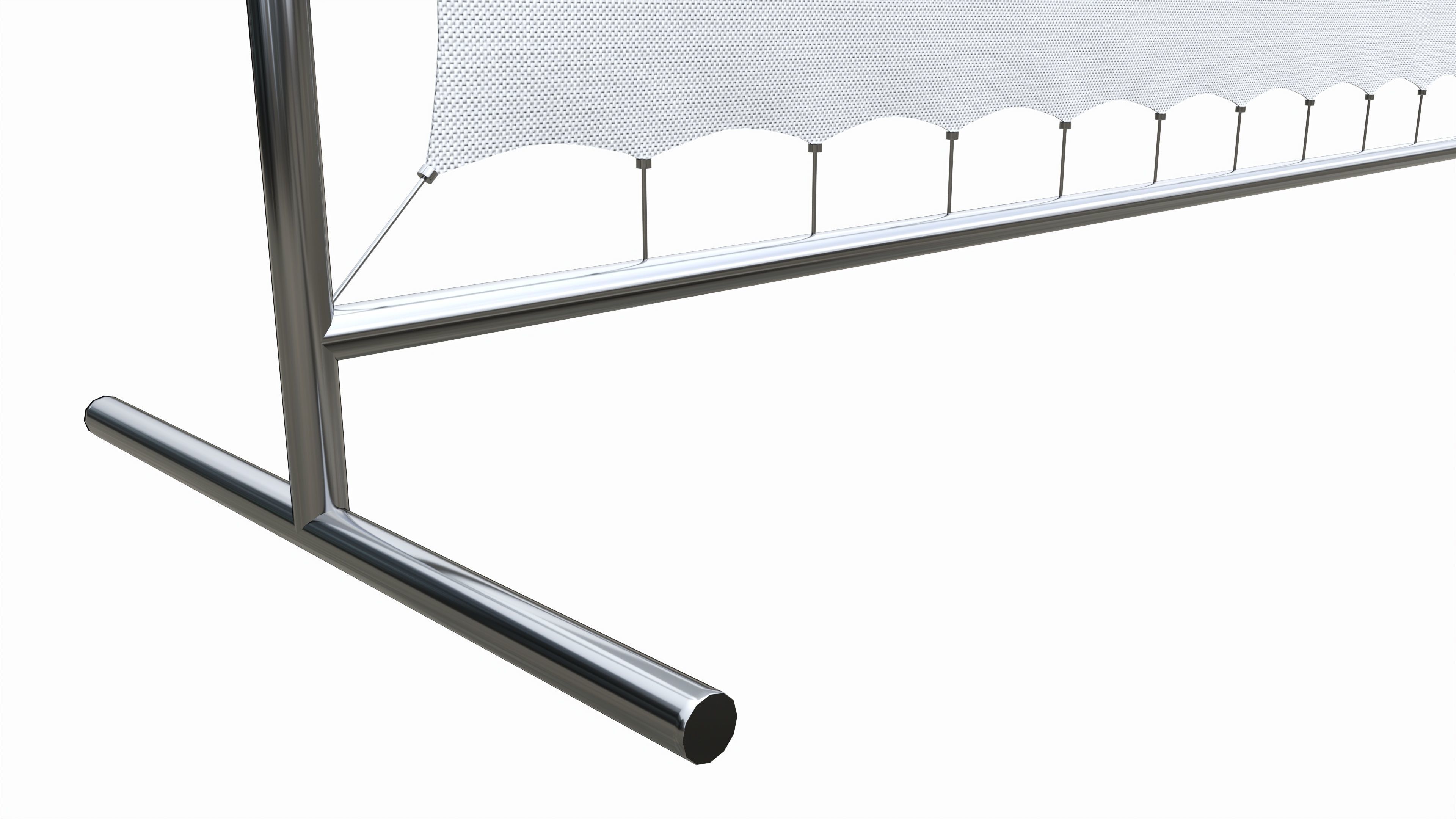 Advertising press wall with fabric banner 3D model_3