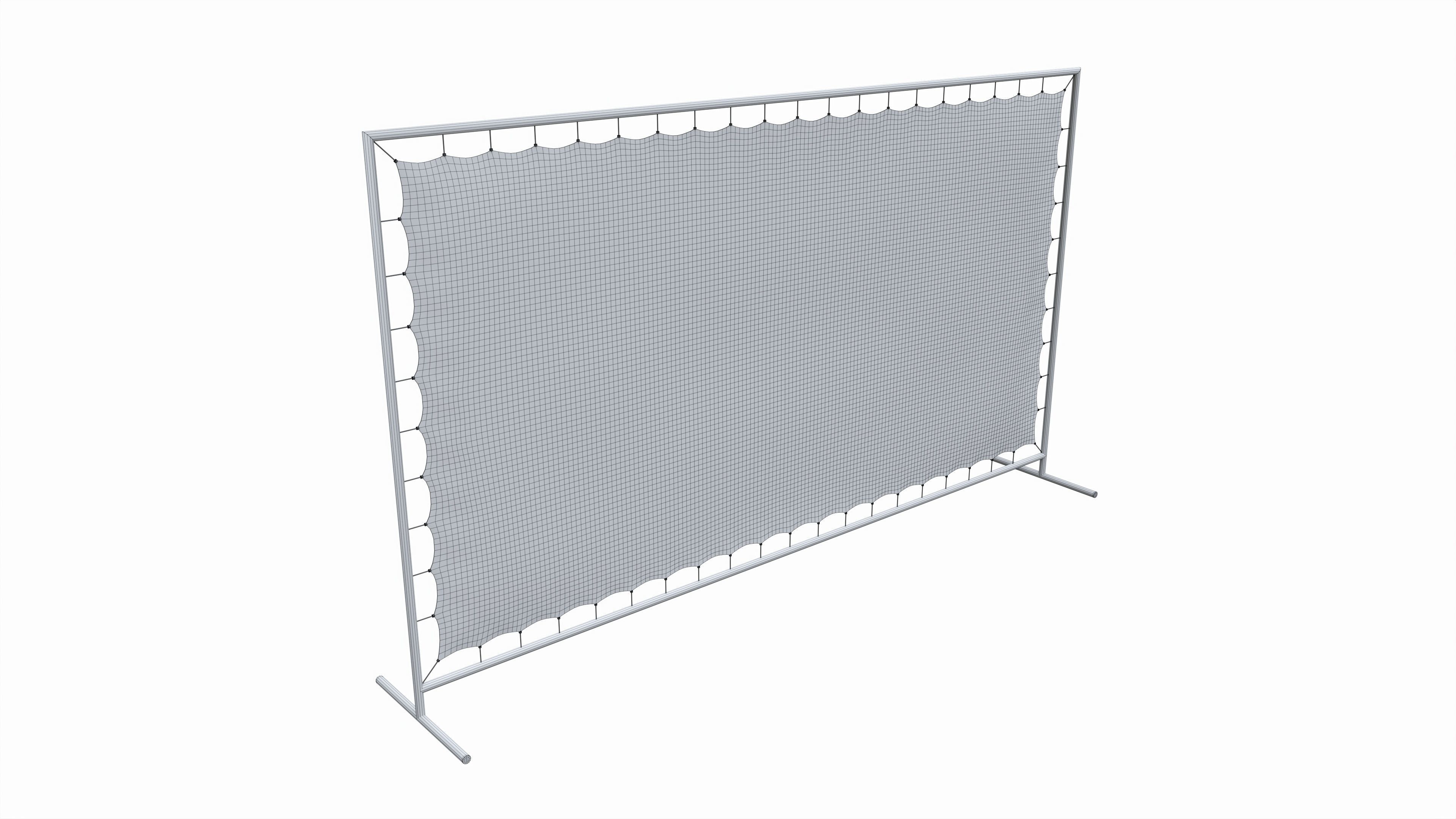Advertising press wall with fabric banner 3D model_5