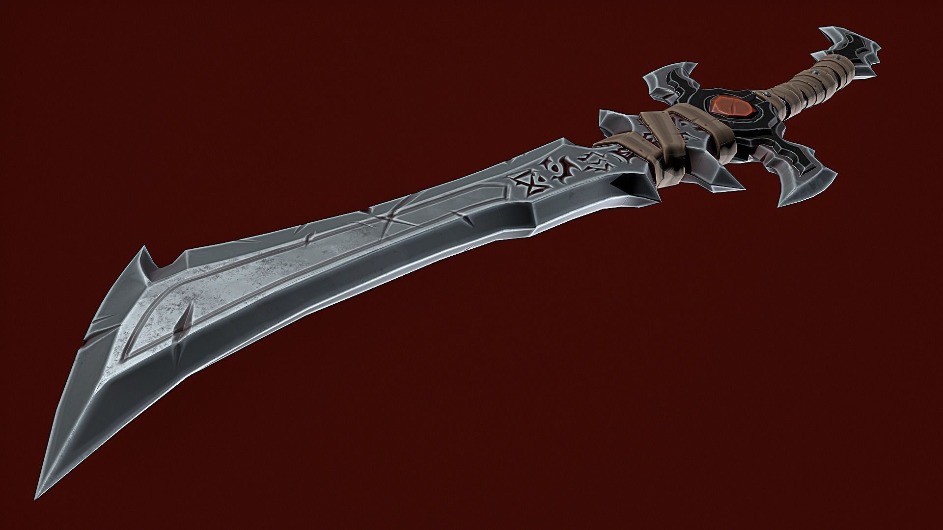 Low Poly Stylize Sword Low-poly 3D model_4