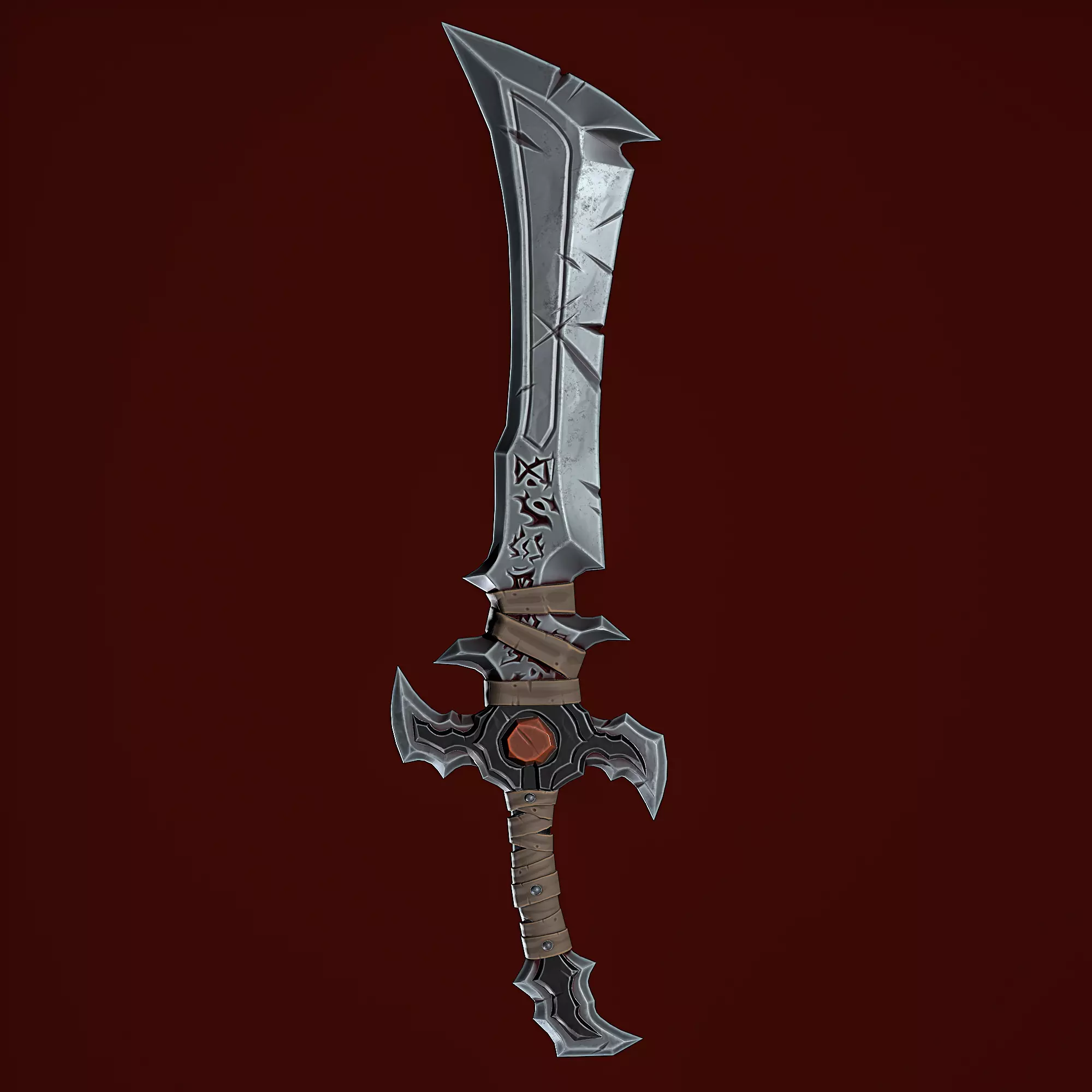 Low Poly Stylize Sword Low-poly 3D model_0