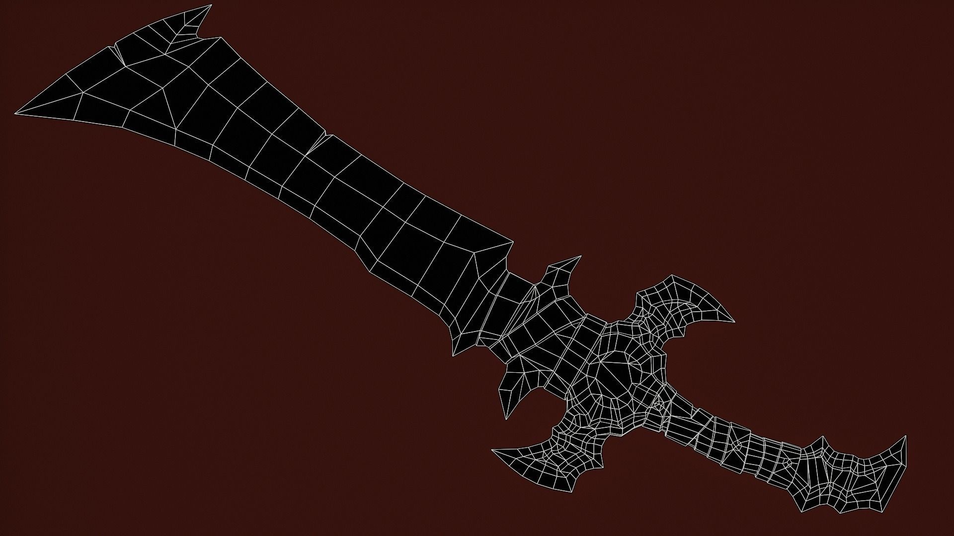 Low Poly Stylize Sword Low-poly 3D model_5