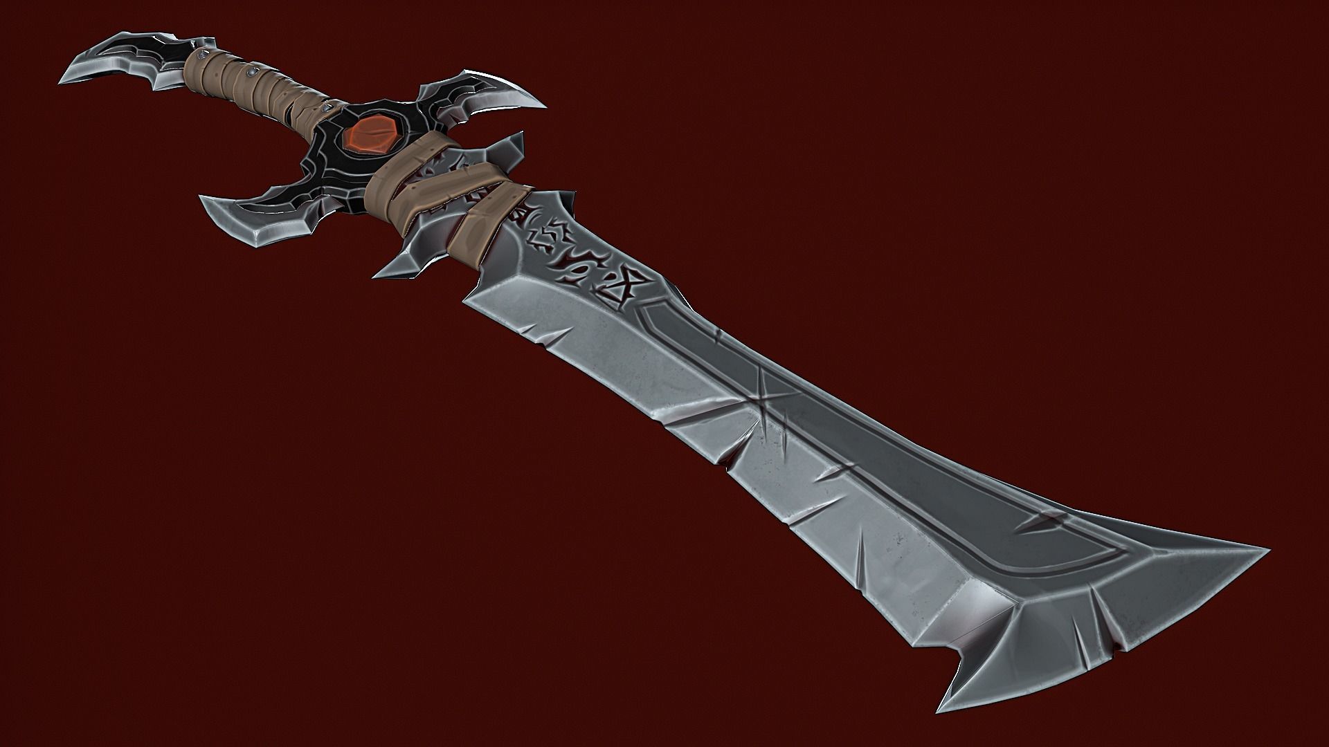 Low Poly Stylize Sword Low-poly 3D model_1