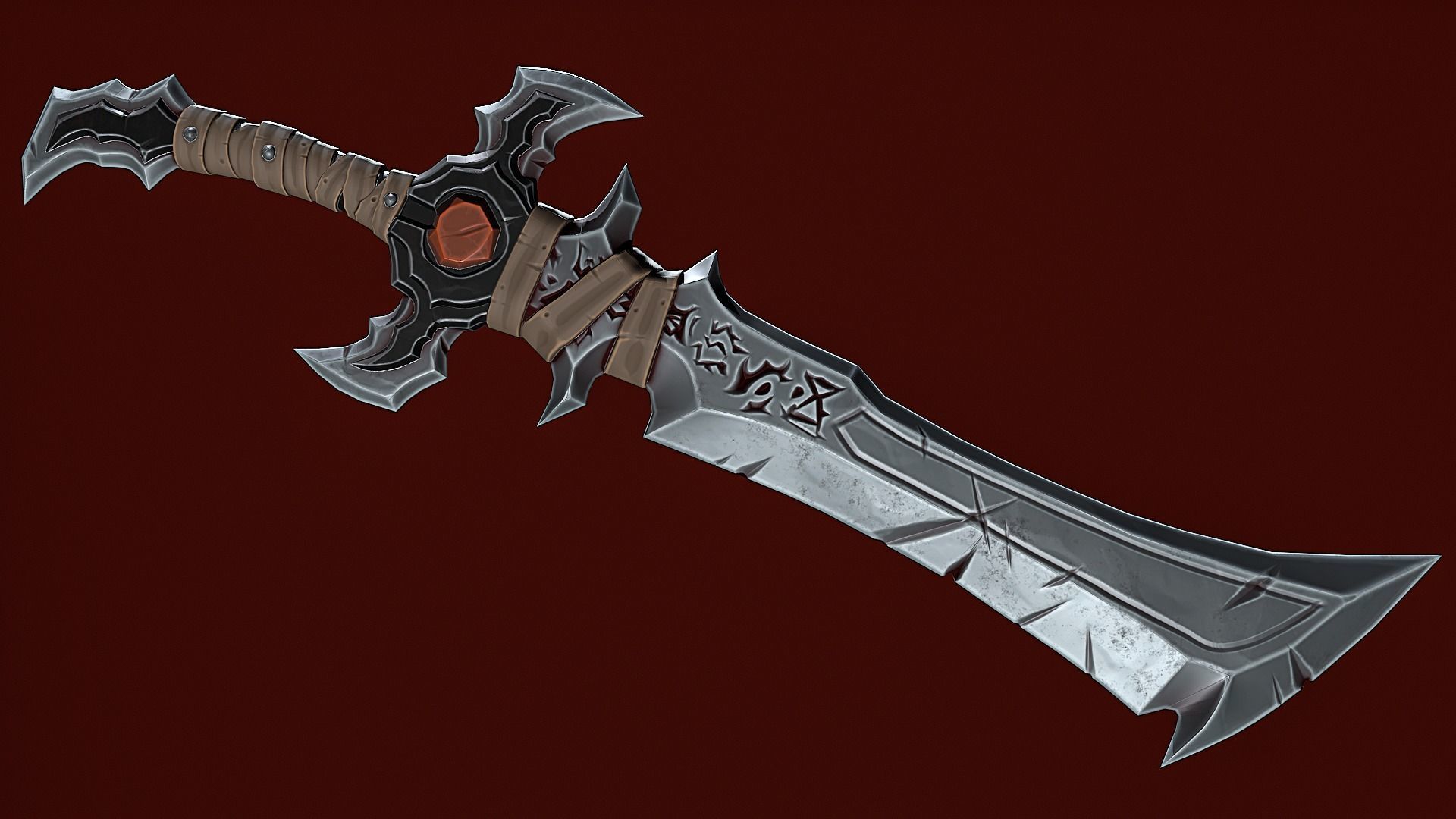 Low Poly Stylize Sword Low-poly 3D model_3