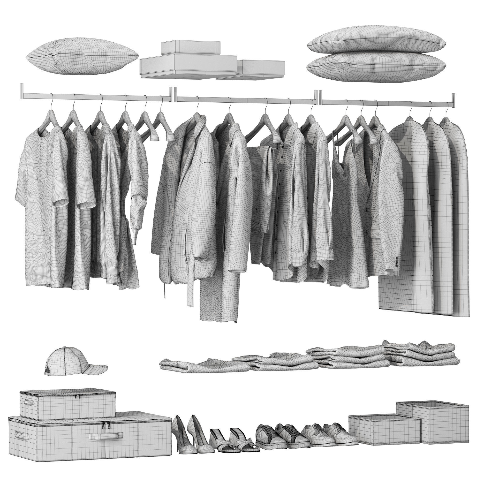 Clothes for Wardrobe Set 02 3D model_6