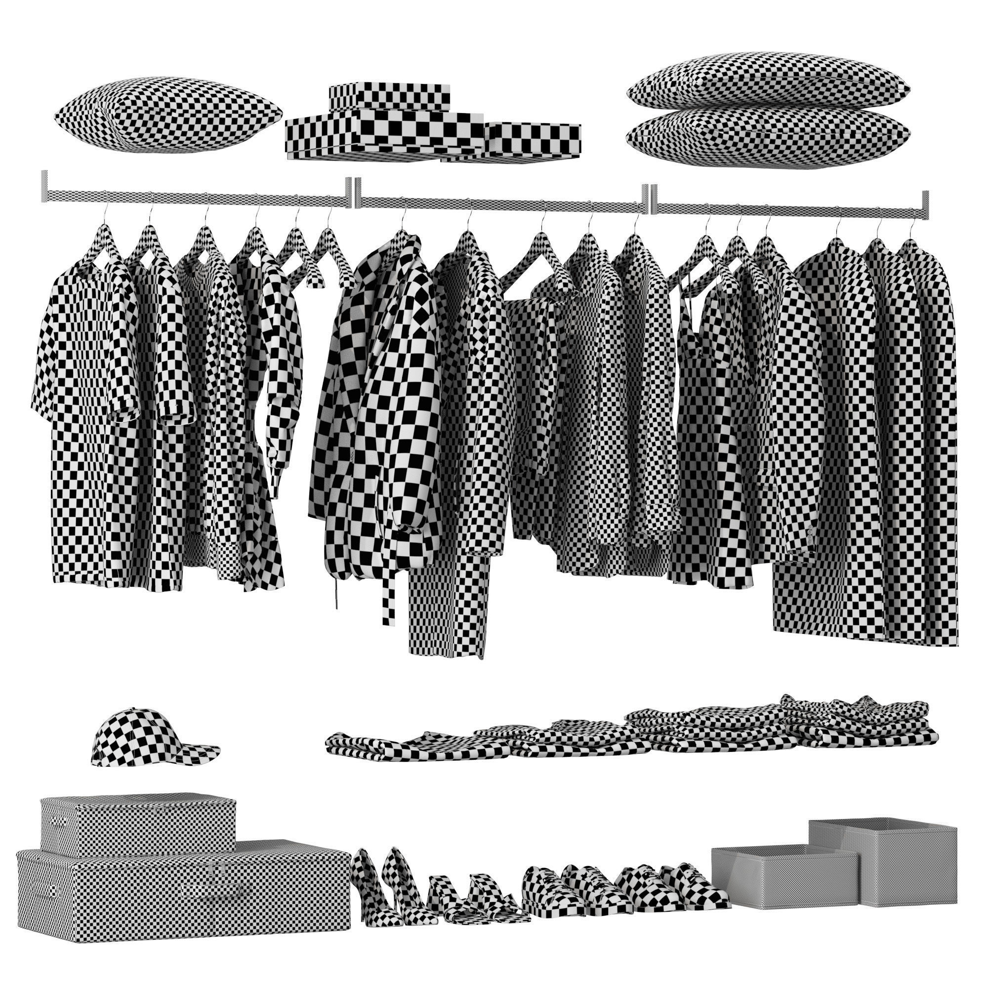 Clothes for Wardrobe Set 02 3D model_7