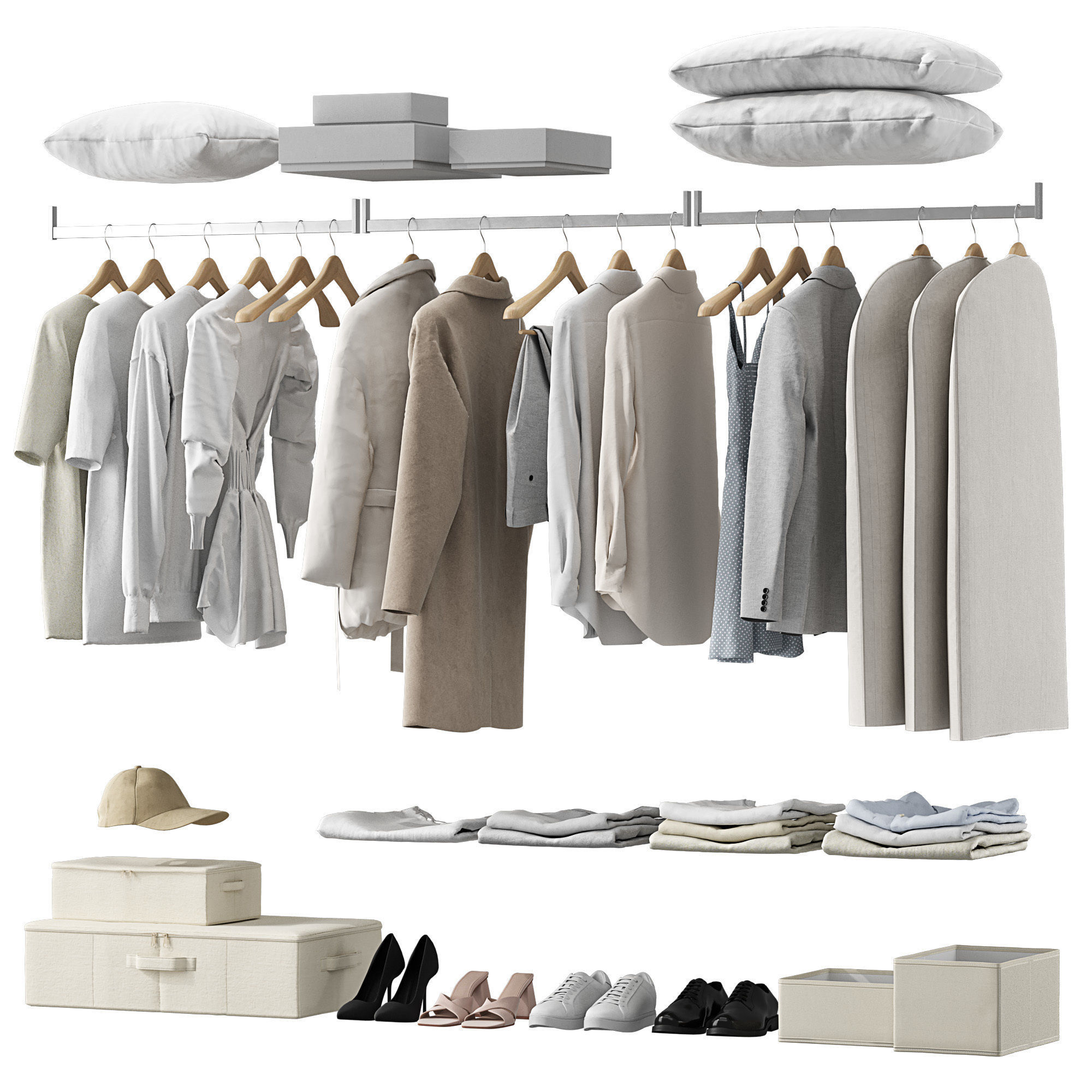 Clothes for Wardrobe Set 02 3D model_2