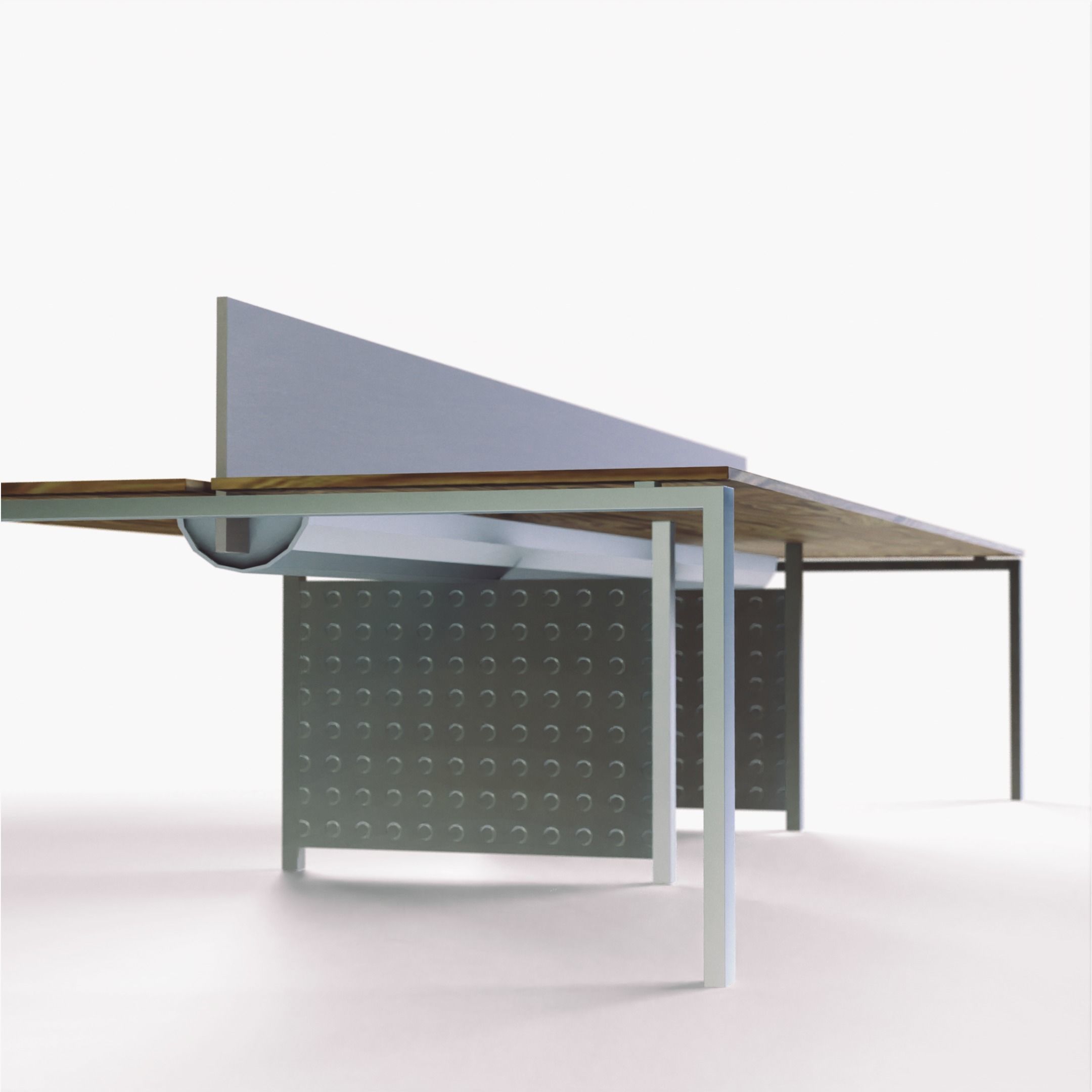 Shared Office Desk Free low-poly 3D model_5