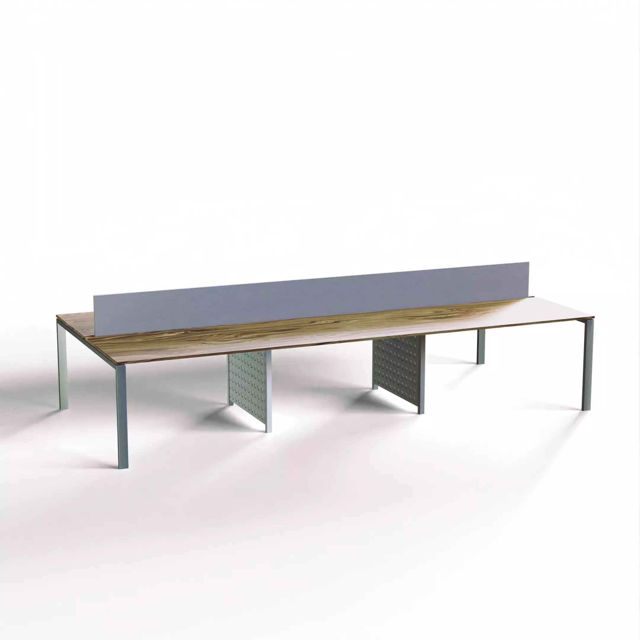 Shared Office Desk Free low-poly 3D model_0