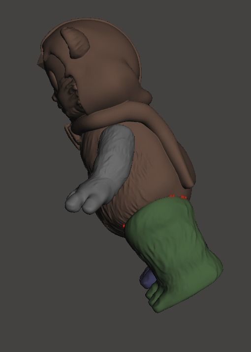 STL File 3D Ewoks Princess Kneesa 3D Print Model 3D OBJ 3D print 3D print model_5