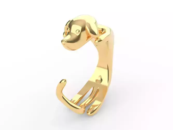 Cute Doggy Cuddle Ring 3D print model