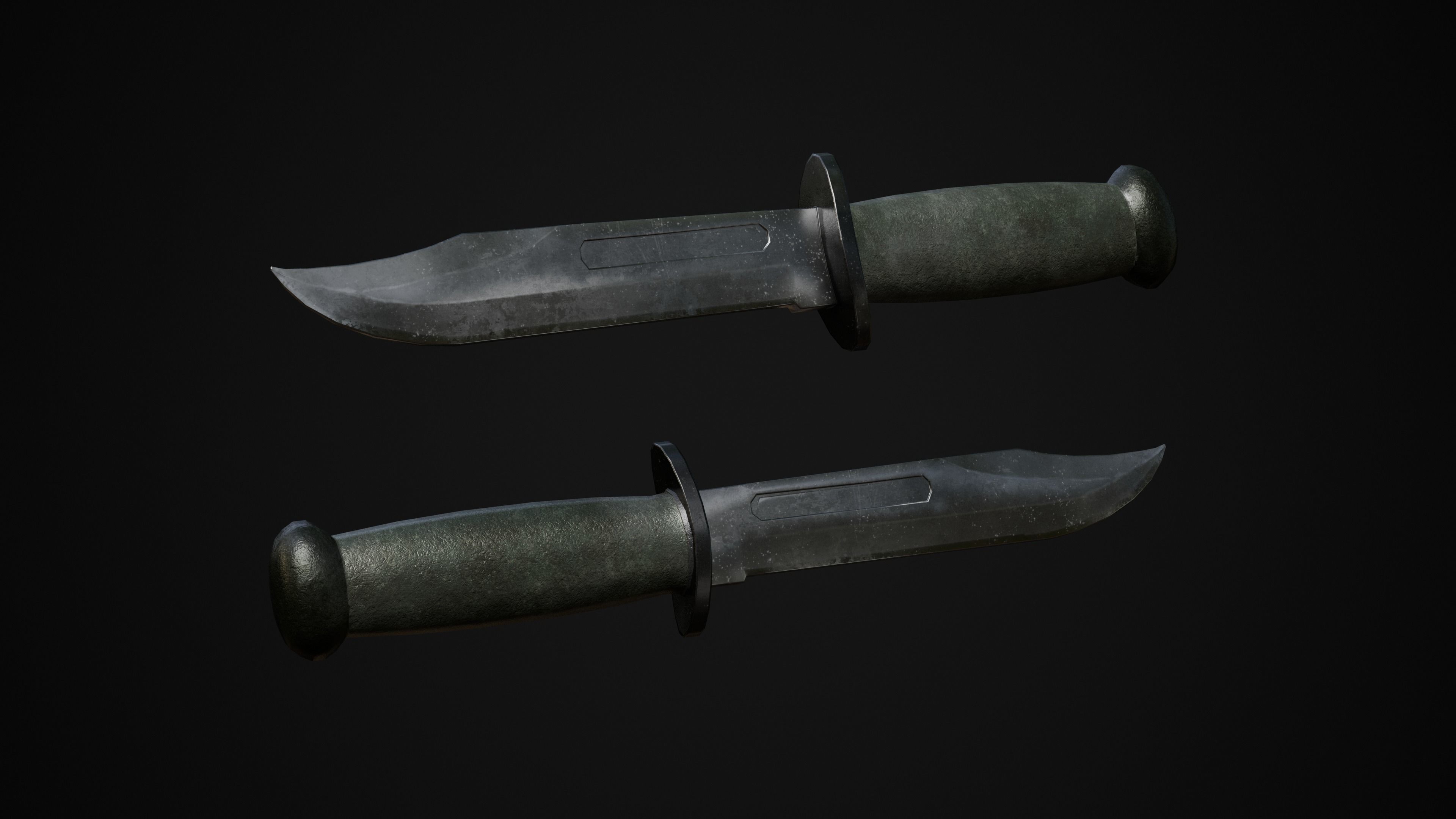 knife pack Low-poly 3D model_3