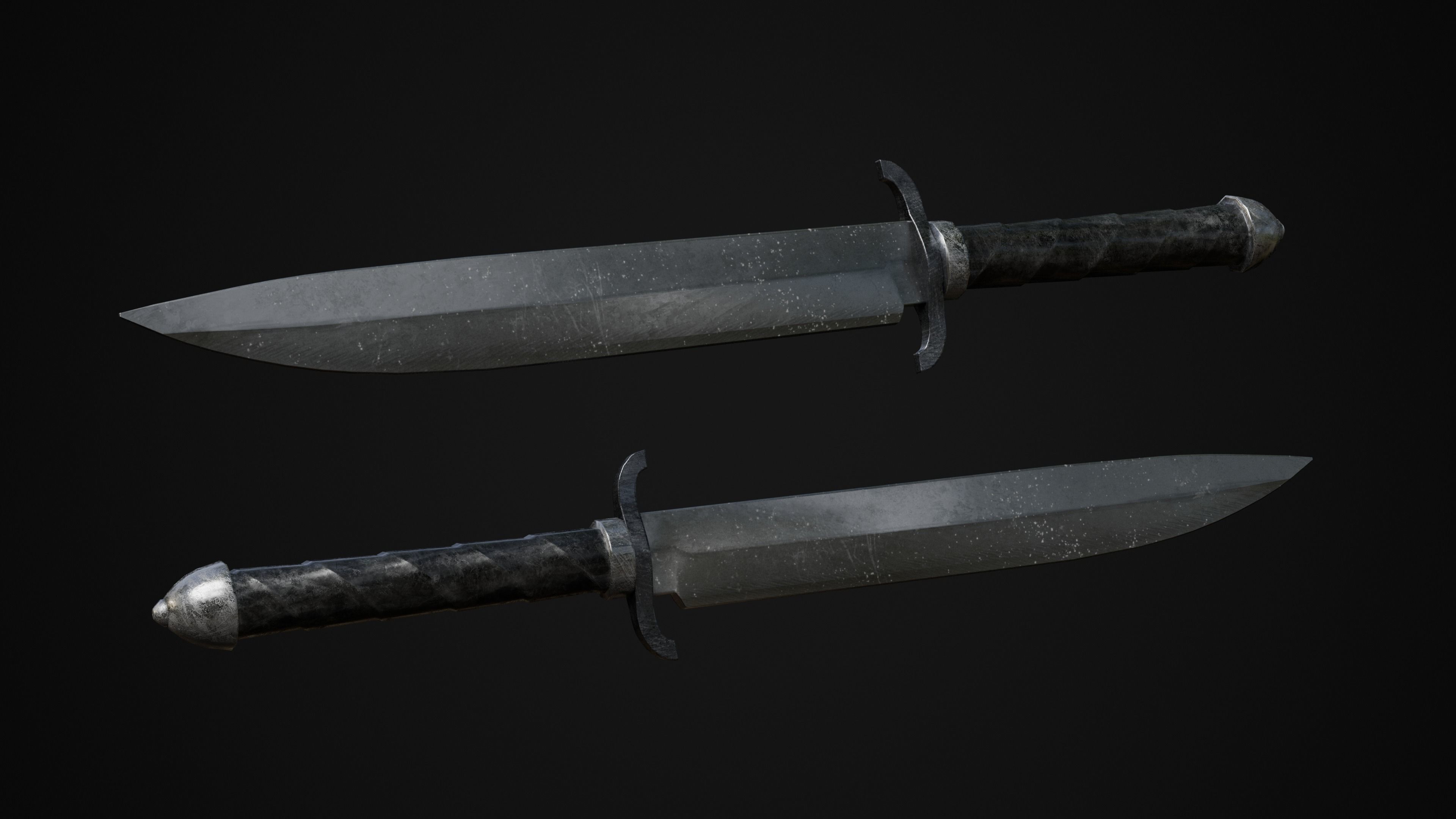 knife pack Low-poly 3D model_4