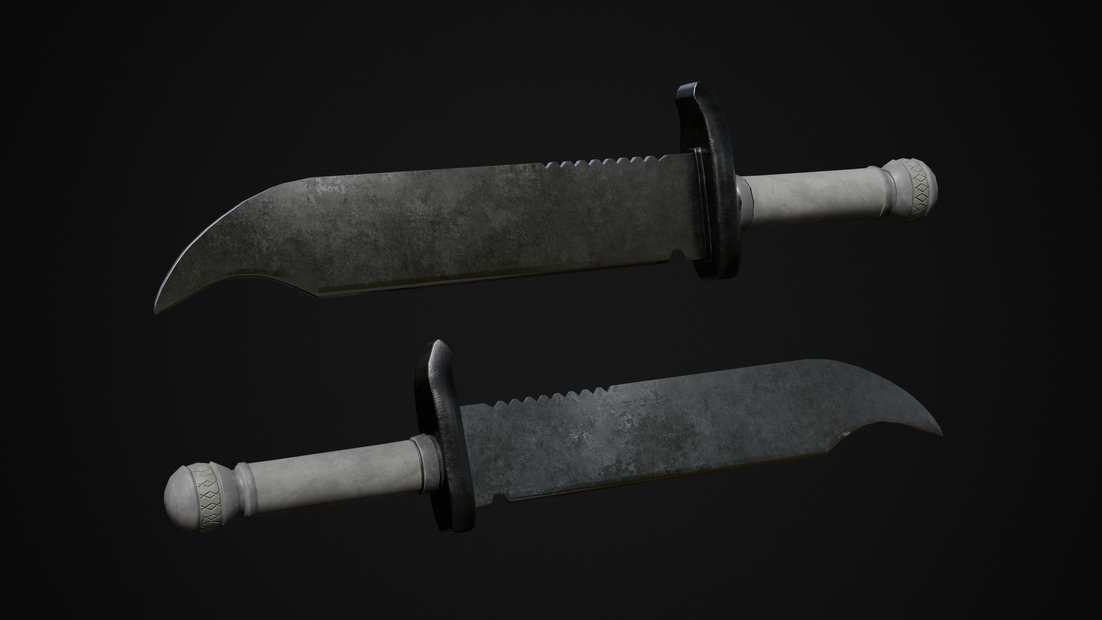 knife pack Low-poly 3D model_2