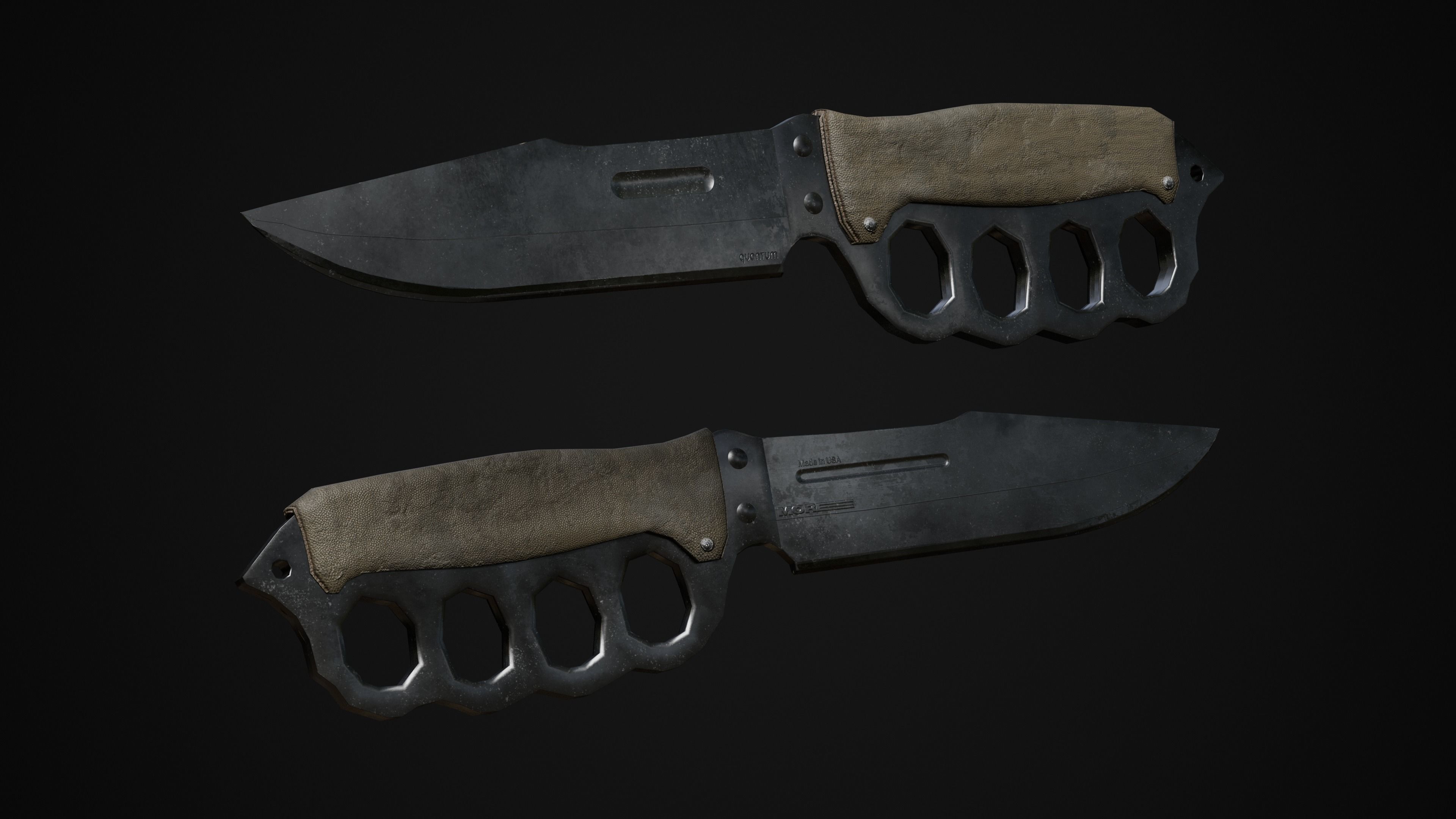 knife pack Low-poly 3D model_5