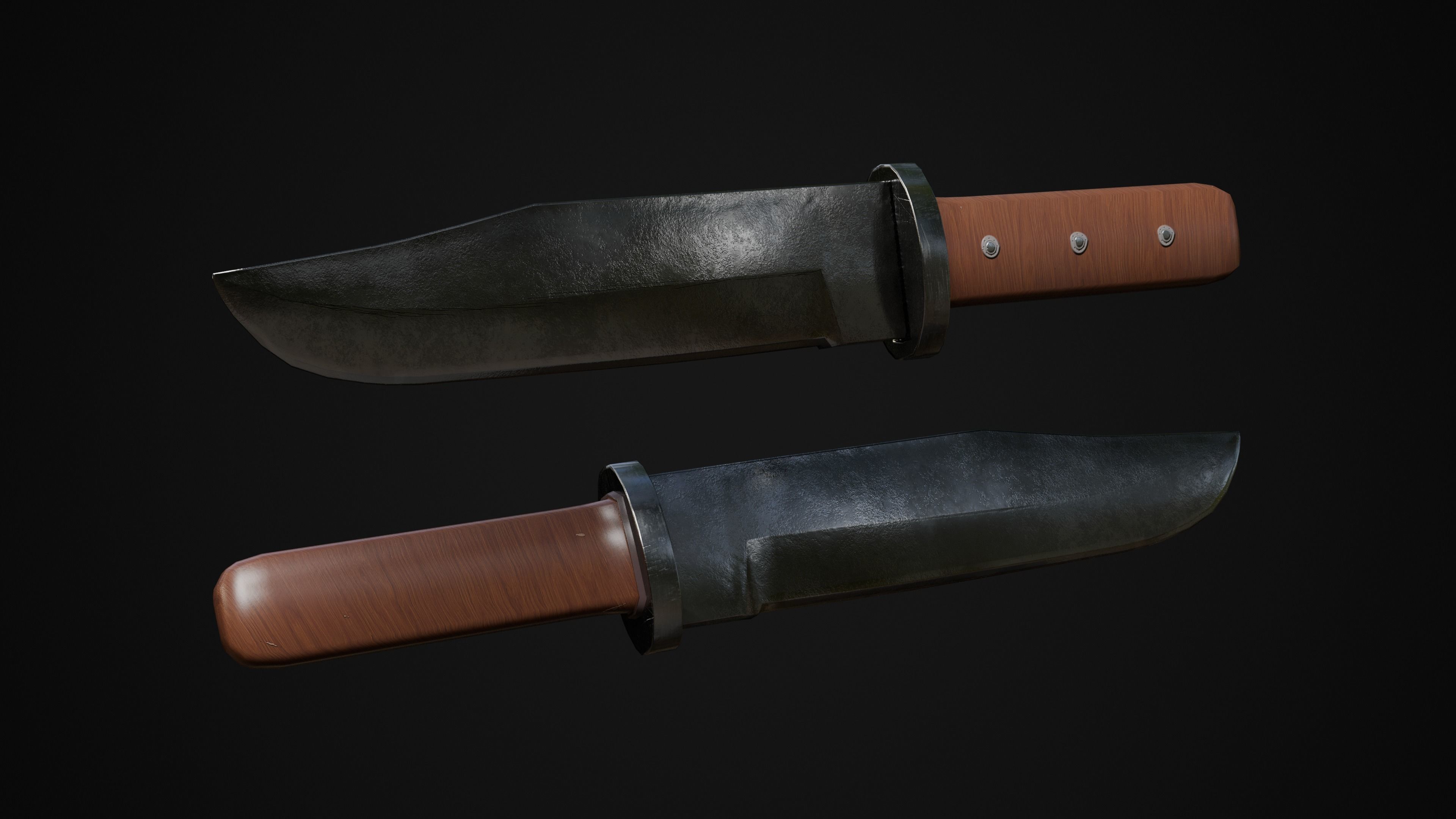 knife pack Low-poly 3D model_6